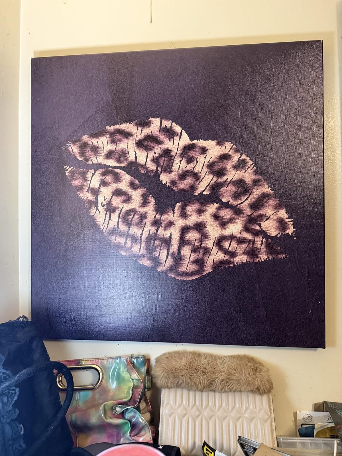 7CANVAS Pink Tiger Canvas Wall Art Wildlife Animal Painting Tiger Wall Decor Preppy Room Decor Pop Art Colorful Animal Poster for Modern Home Wall 16x24Inch customer photo 1
