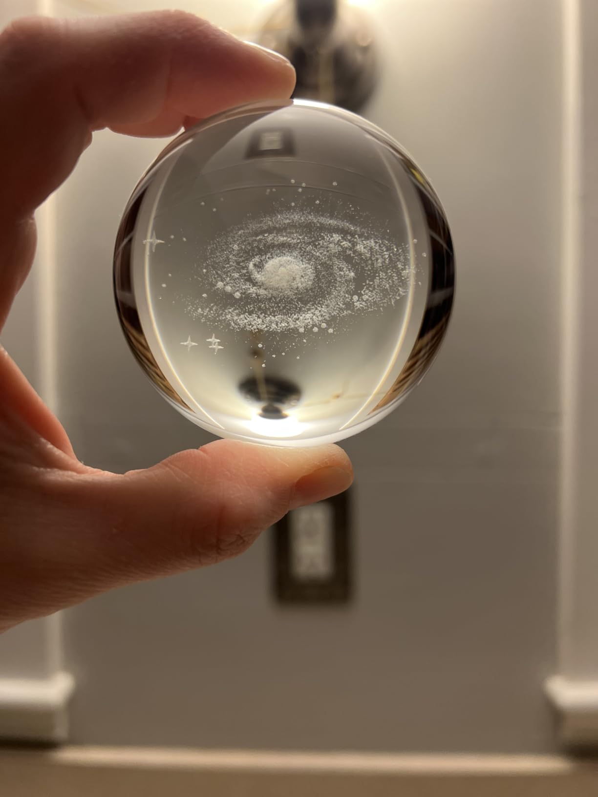 Jellyfish Crystal Ball with Stand, 3D Laser Engraved Glass Sphere Decorative Balls Paperweight Gifts for Women Mom Kids customer photo 1