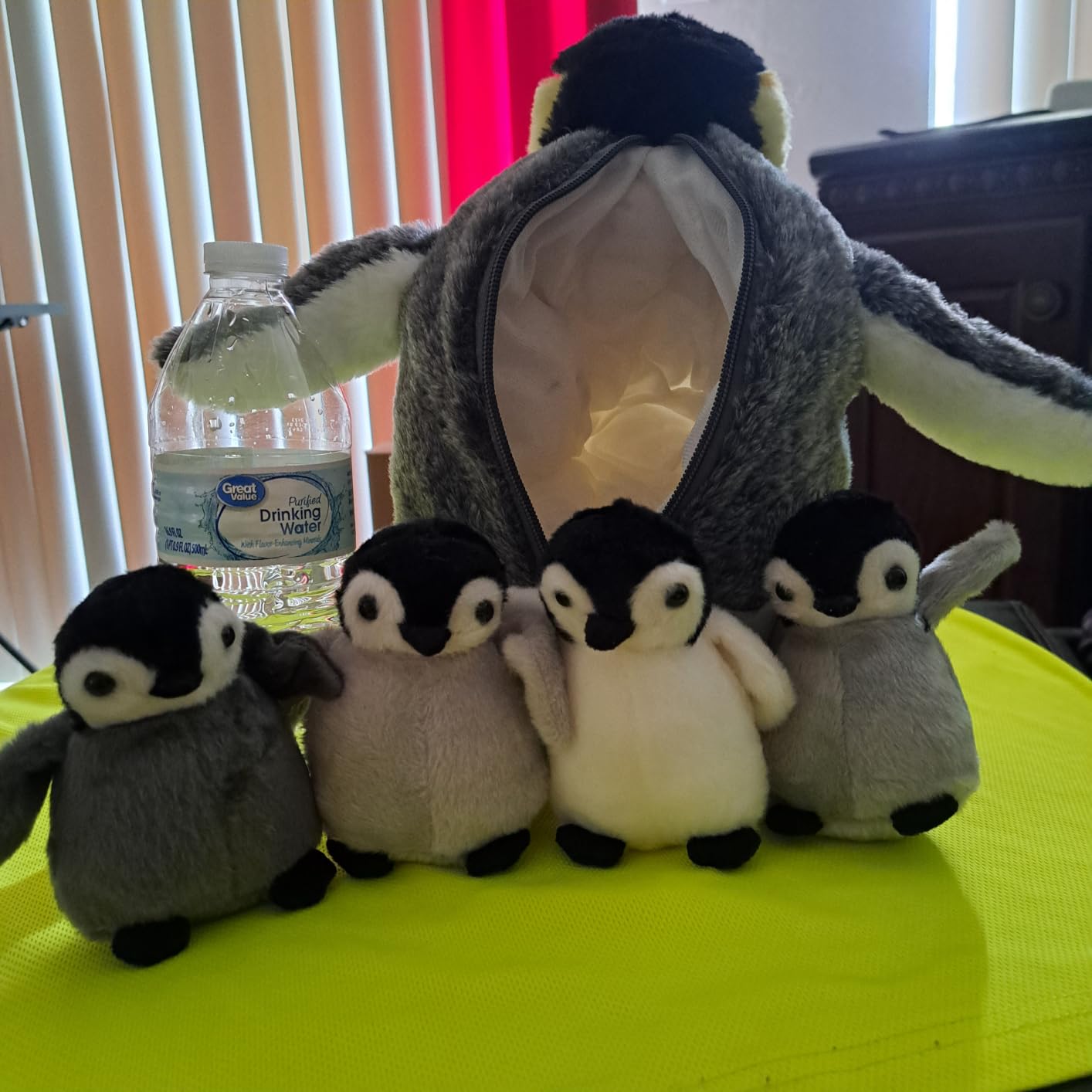 Penguin Stuffed Animal Plush 14 Inch Mommy 4 Babies,Simple Style | Large with Zippered Belly Stores 4 Baby Penguins, Soft Cuddly Plushie for Kids Bedroom Gifts and Cuddle Companion Toy customer photo 1