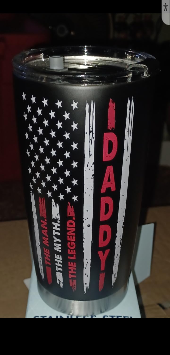 34HD Best Black Cat Daddy Dad Nutrition Facts 20 oz Tumbler, Gift for Daddy customer photo 1
