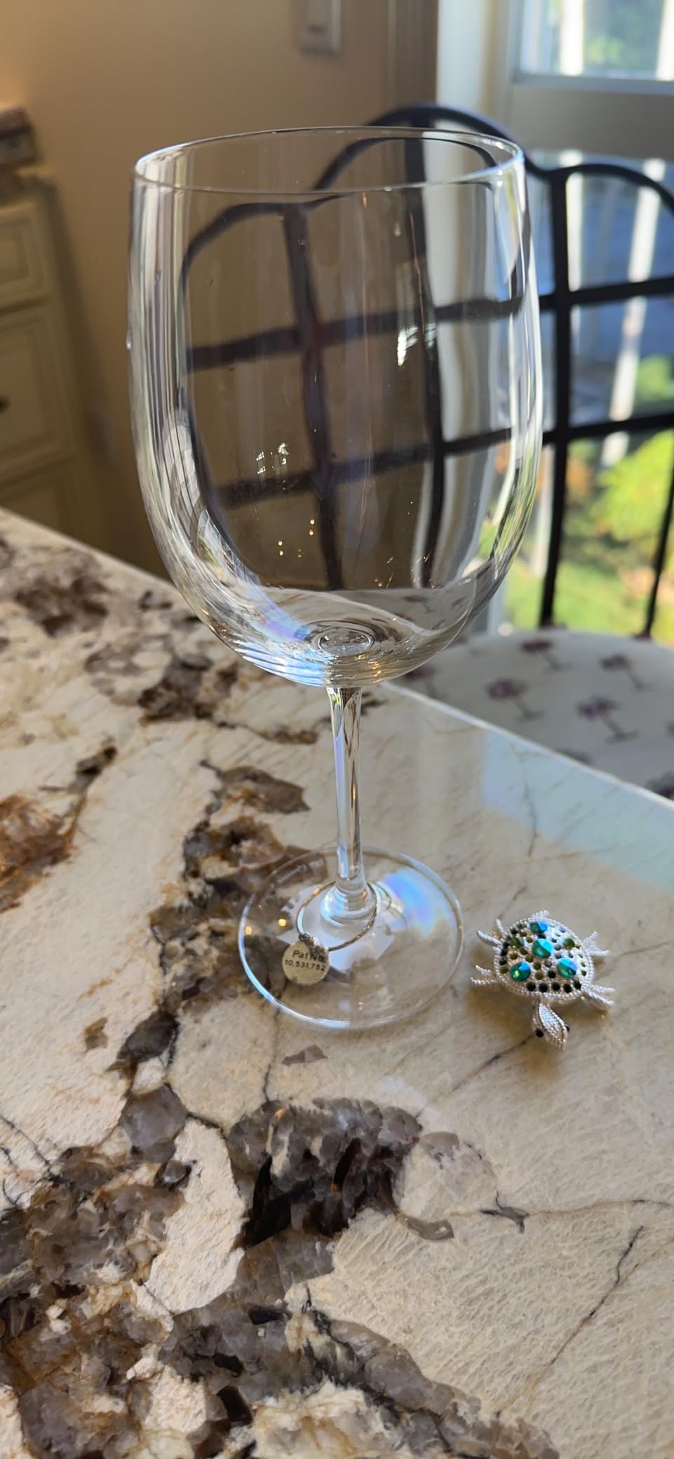 THE QUEENS' JEWELS Blue Seahorse Jeweled Stemless Wine Glass, 21 oz. - Unique Gift for Women, Birthday, Cute, Fun, Not Painted, Decorated, Bling, Bedazzled, Rhinestone customer photo 1