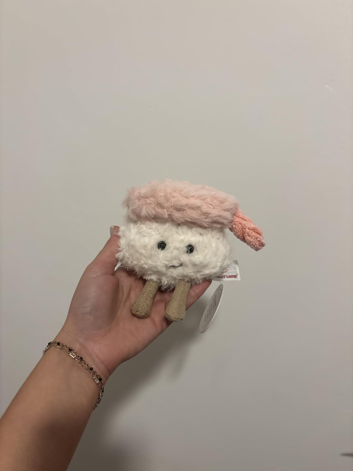 Apricot Lamb Plush Food Soft Stuffed Animals Plush Toys Shrimp Sushi 3.1'' customer photo 1