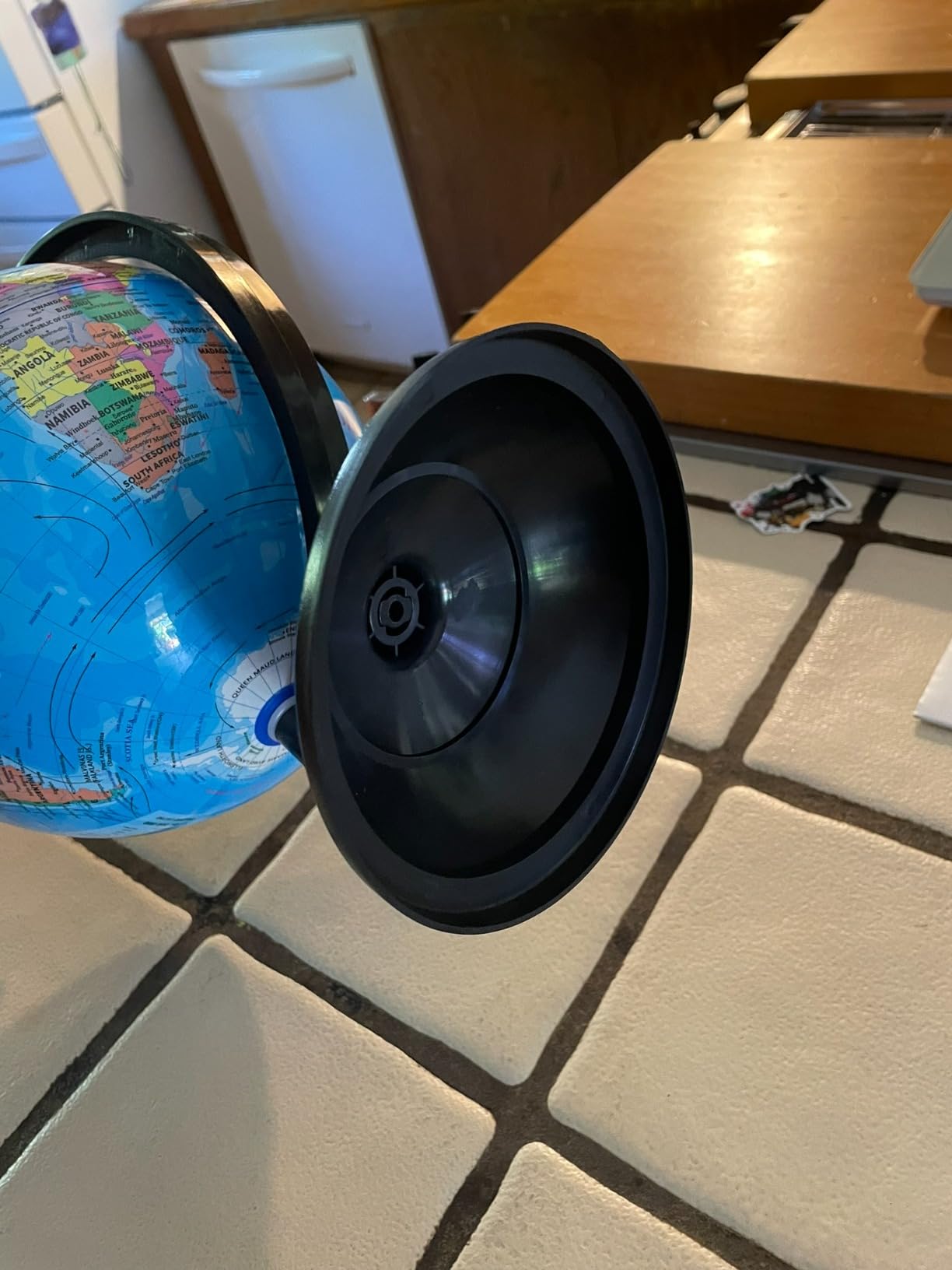 KISEER 8 Inch World Globe with Stand Rotating Earth Spinning Globe for Kids Geography Classroom Education or Decorations (Blue) customer photo 1