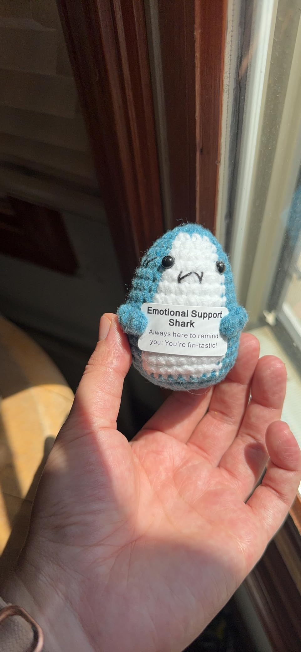 Positive Animals Crochet Shark Gift - Mini Emotional Shark Plush | Cute Encouragement Gift customer photo 2