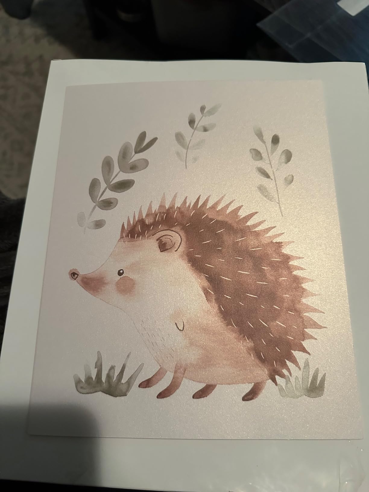 BESERH Woodland Animals Nursery Decor, Wild Animals Forest Nursery Wall Art Hedgehog Fox Hare, Set 3, 8x10 Inches Unframed customer photo 2