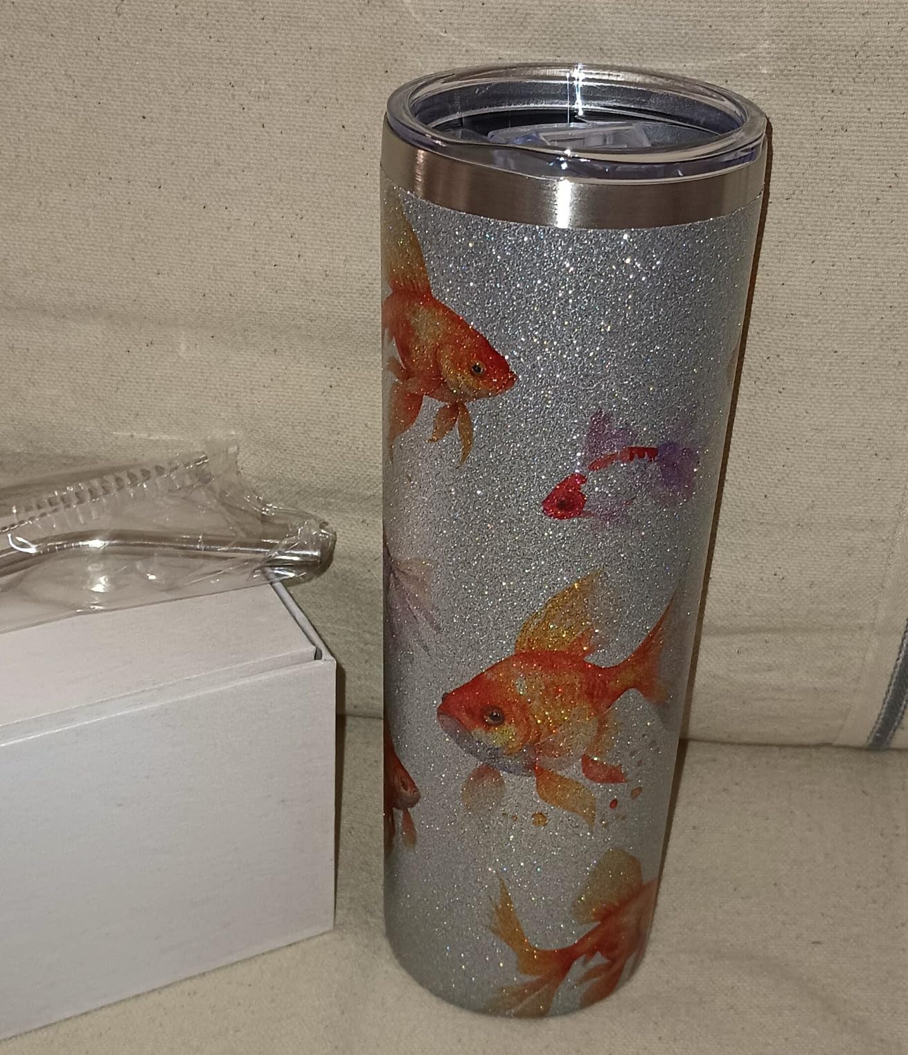 Onebttl Goldfish Gifts Tumbler for Men, Women, Goldfish Lovers, 20oz Stainless Steel Travel Coffee Mug with Lid for Birthday, Christmas customer photo 1