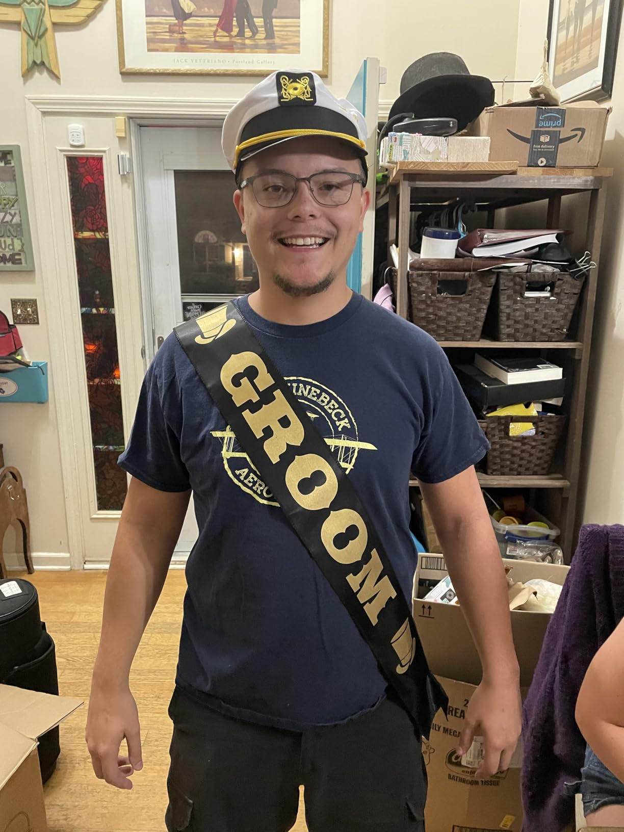 Bachelor Party Captain's Hat, Glasses, Sash Set - Groom To Be Accessories Set customer photo 2