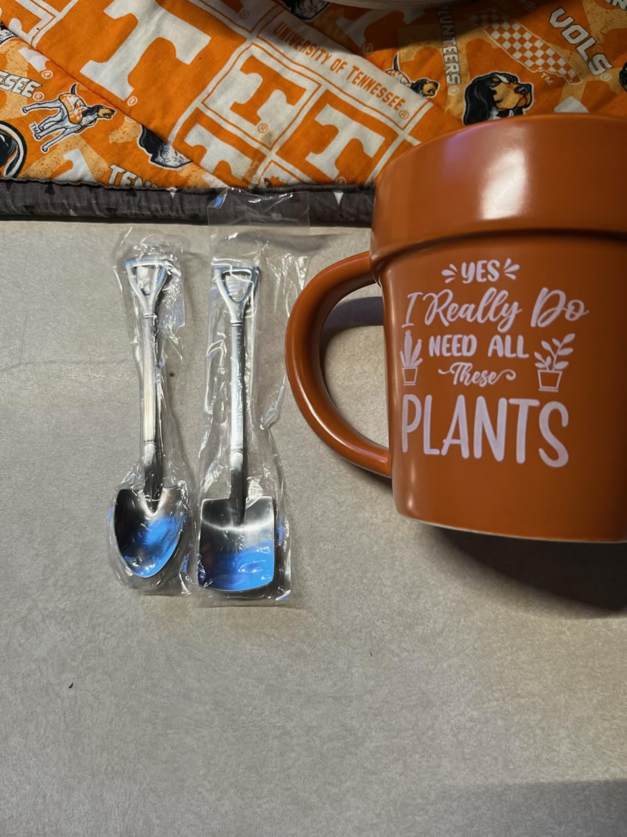 VELENTI Plant Pot Mug - Plant Lover Mug with Metallic Shovel Ornament - Fancy Gifts for Women, Men - Birthday Gift for Women - Cute Gifts for Mother's Day, Christmas customer photo 2