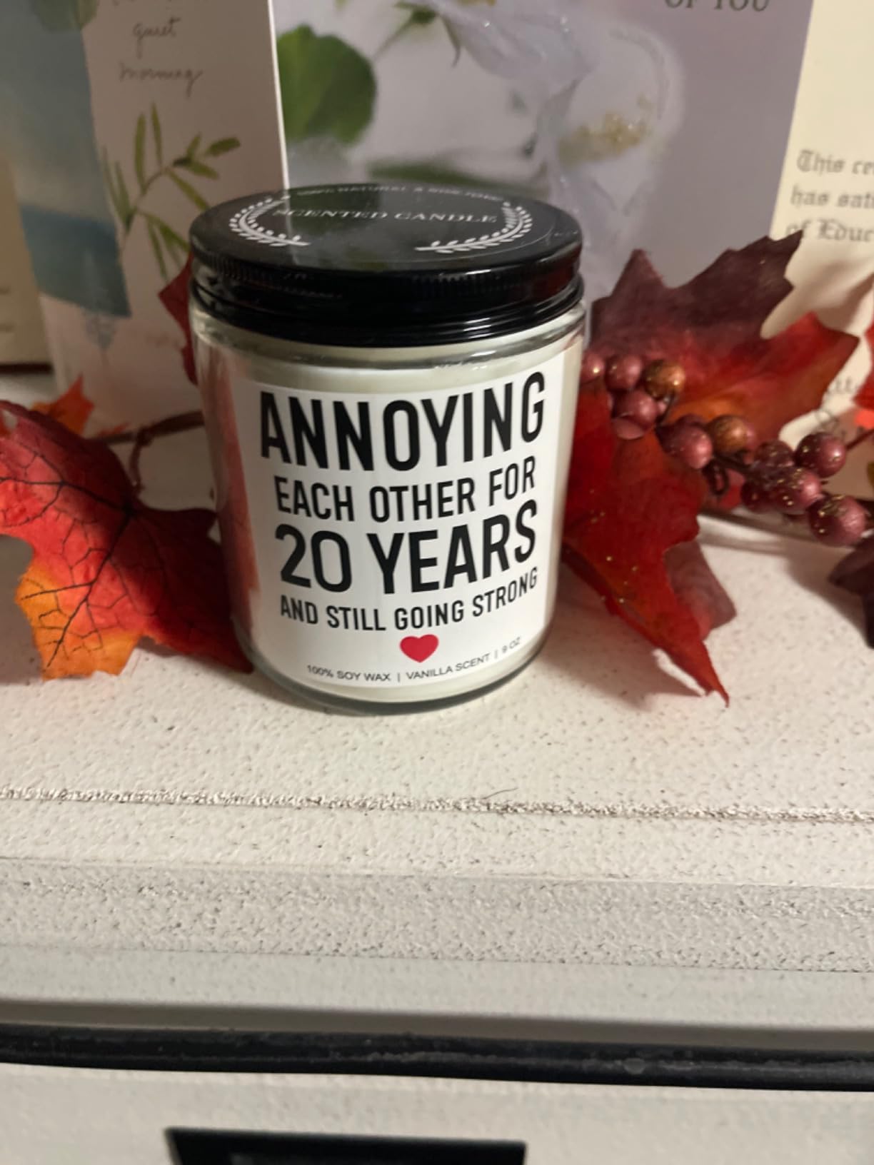 Younift Funny Scented Candle, 20th Anniversary, Gifts for Couple, Wife, Husband, 20 Year Anniversary, Gifts for Him, Her, Men, Women, Friends, Parents - 20th Wedding Anniv. Decorations - 9 oz customer photo 1