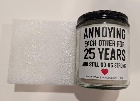 Younift Funny Scented Candle, 25th Anniversary, Gifts for Couple, 25th Wedding Anniversary Decorations, 25 Year Silver Anniv. Gifts for Husband, Wife, Him, Her customer photo 2