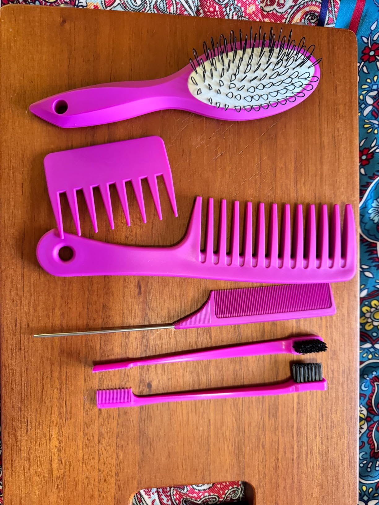 Wig Brush Comb Set, Premium Matte Grip, 2pcs Professional Extension Brush with Ergonomic Travel Size Design for Human and Synthetic Hair customer photo 1