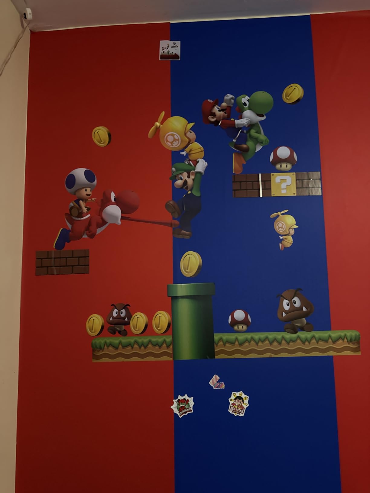 Mario Wall Decal Build a Scene Wall Stickers Peel & Stick Super Mario Party Decorations for Kids Room customer photo 2