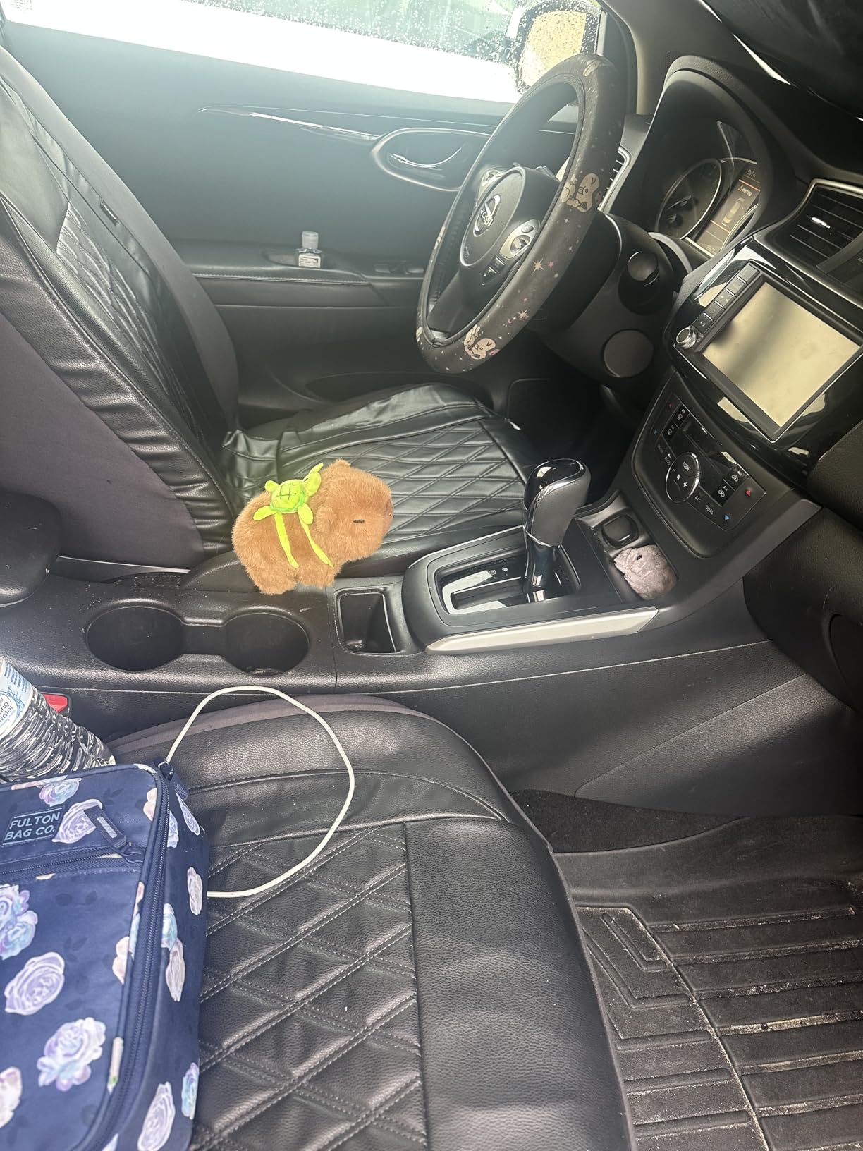 NMOHYDEU Cute Capybara Car Shift Knob Accessories Funny Capybara Plush with Turtle Gear Shifter Decor Car Decorations Gifts for Men Women 5.9 in customer photo 1