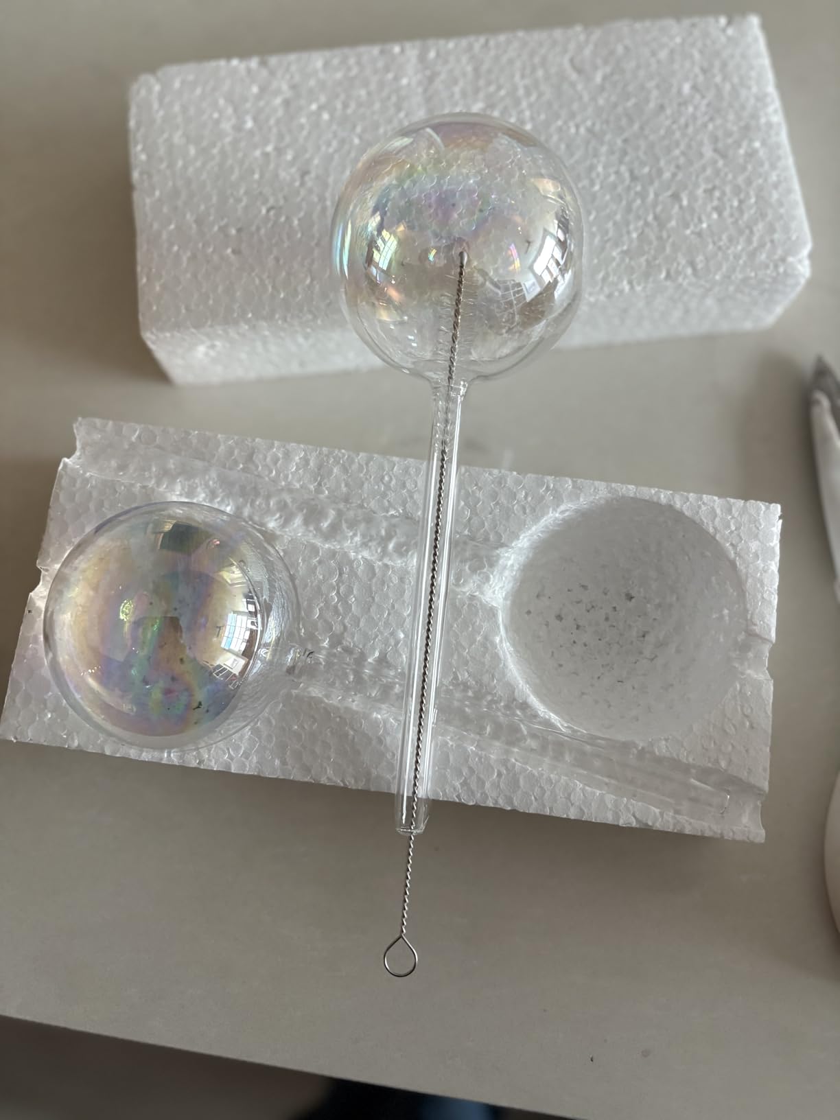 Iridescent Self Watering Globes, Glass Rainbow Plant Watering Globes, Self Watering Planter Insert, Automatic Plant Waterer Indoor (Medium-2 Pcs Iridescent, Medium) customer photo 2