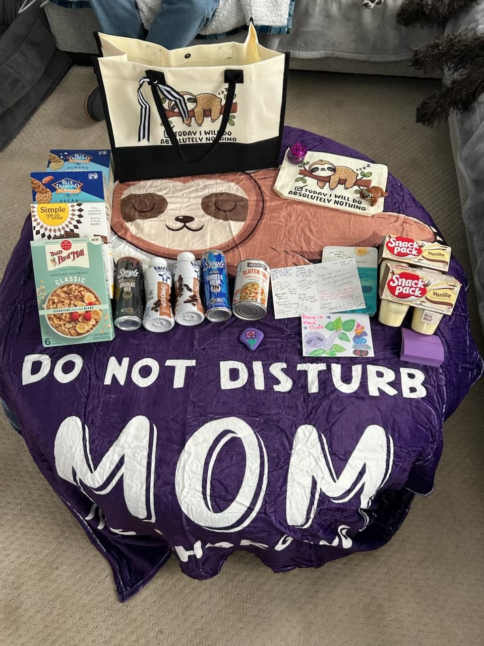 Leebbsin Funny Gifts for Mom, Birthday Gifts for Mom from Daughter Son | Mom is Charging Sloth Blanket, 60