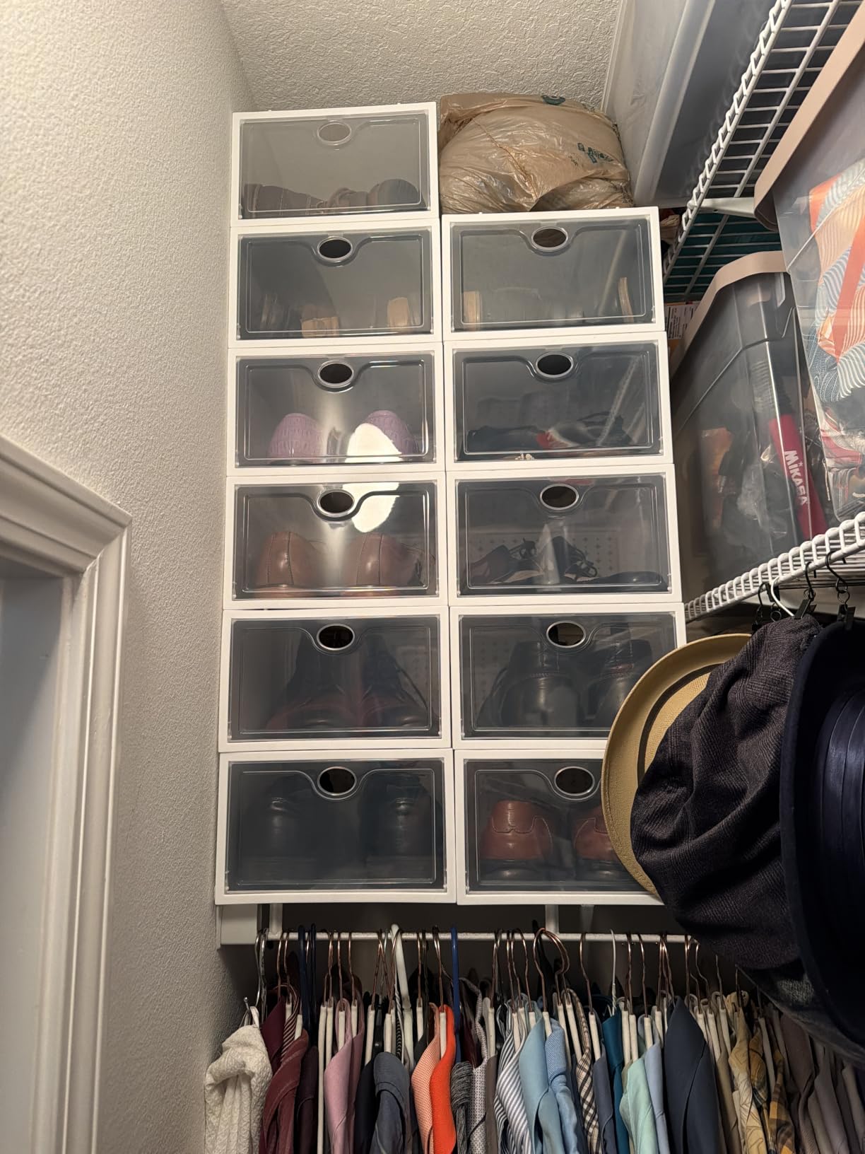 15 Pack X-Large Shoe Storage Boxes, Shoe Organizer Clear Stackable | Fit US Size 11, 6.2