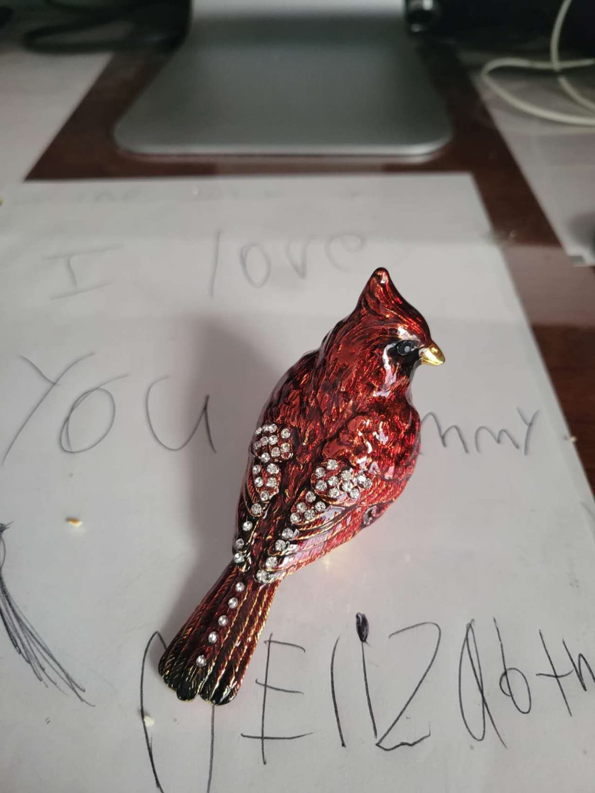 Robin Bird Jewelry Trinket Boxes Hinged Ring Box Collectible Bird Figurines Home Decor Gifts for Women customer photo 2