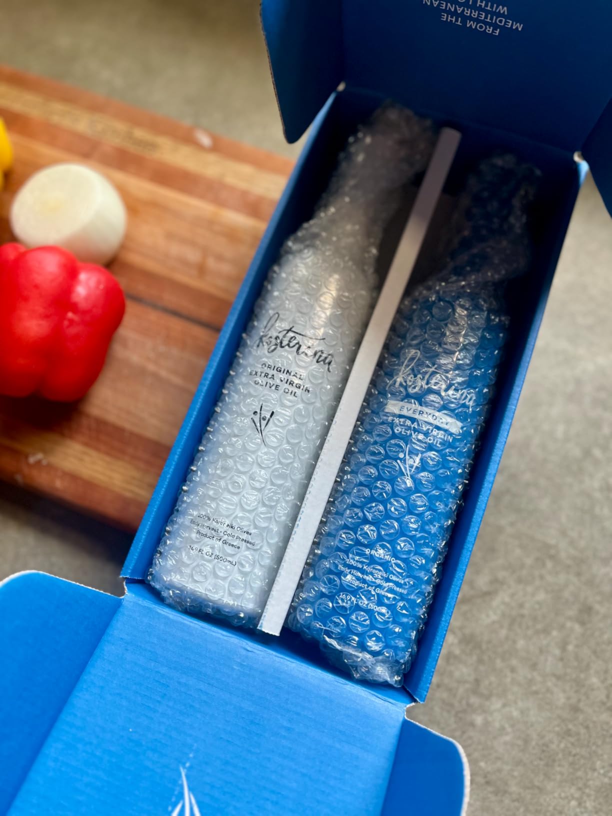 Kosterina Extra Virgin Olive Oil Gift Set, Harvested in Greece | Polyphenol Rich Greek Olive Oil, Cold-Pressed EVOO, Early Harvest Koroneiki Olives, (2x16.9 oz) customer photo 1