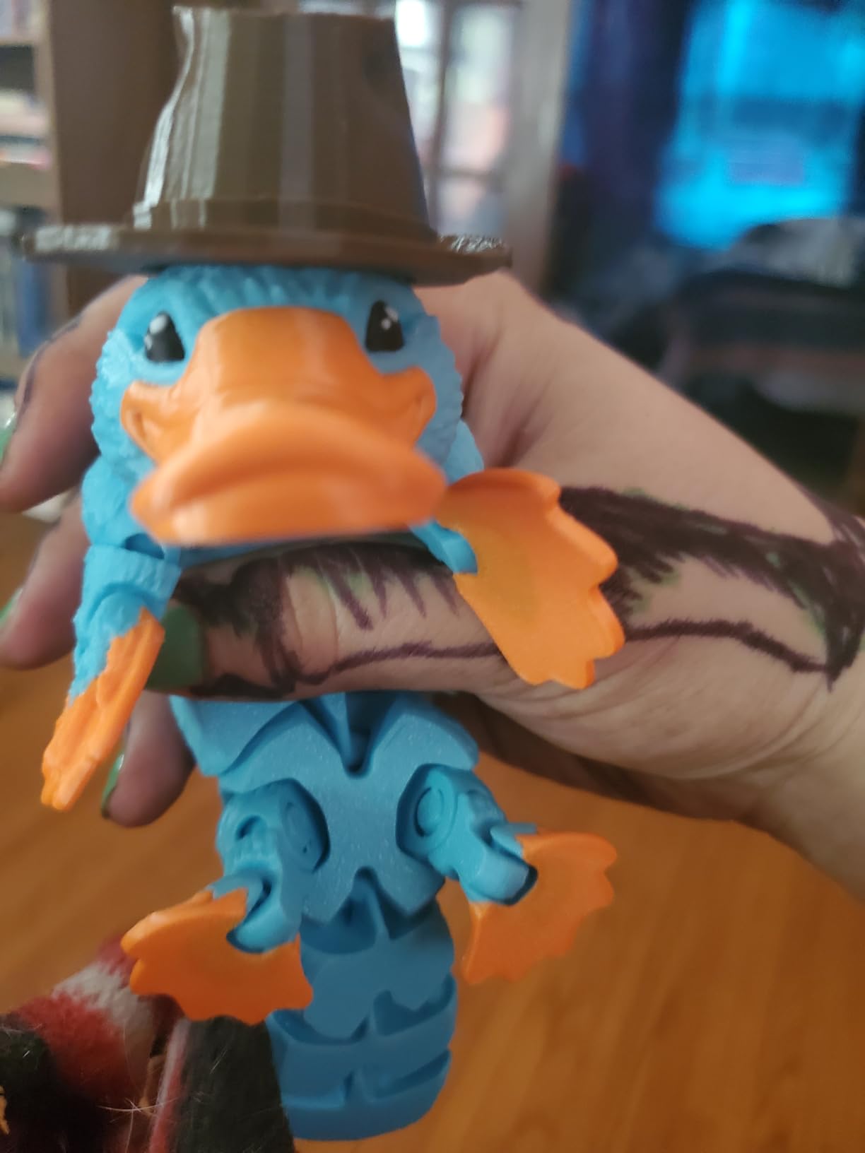 3D Printed Articulated Platypus, Flexible Dynamic Animals Toys, Easter Basket Stuffers, Adults Fidget Toys for Autism ADHD (Small-6Inch) customer photo 1