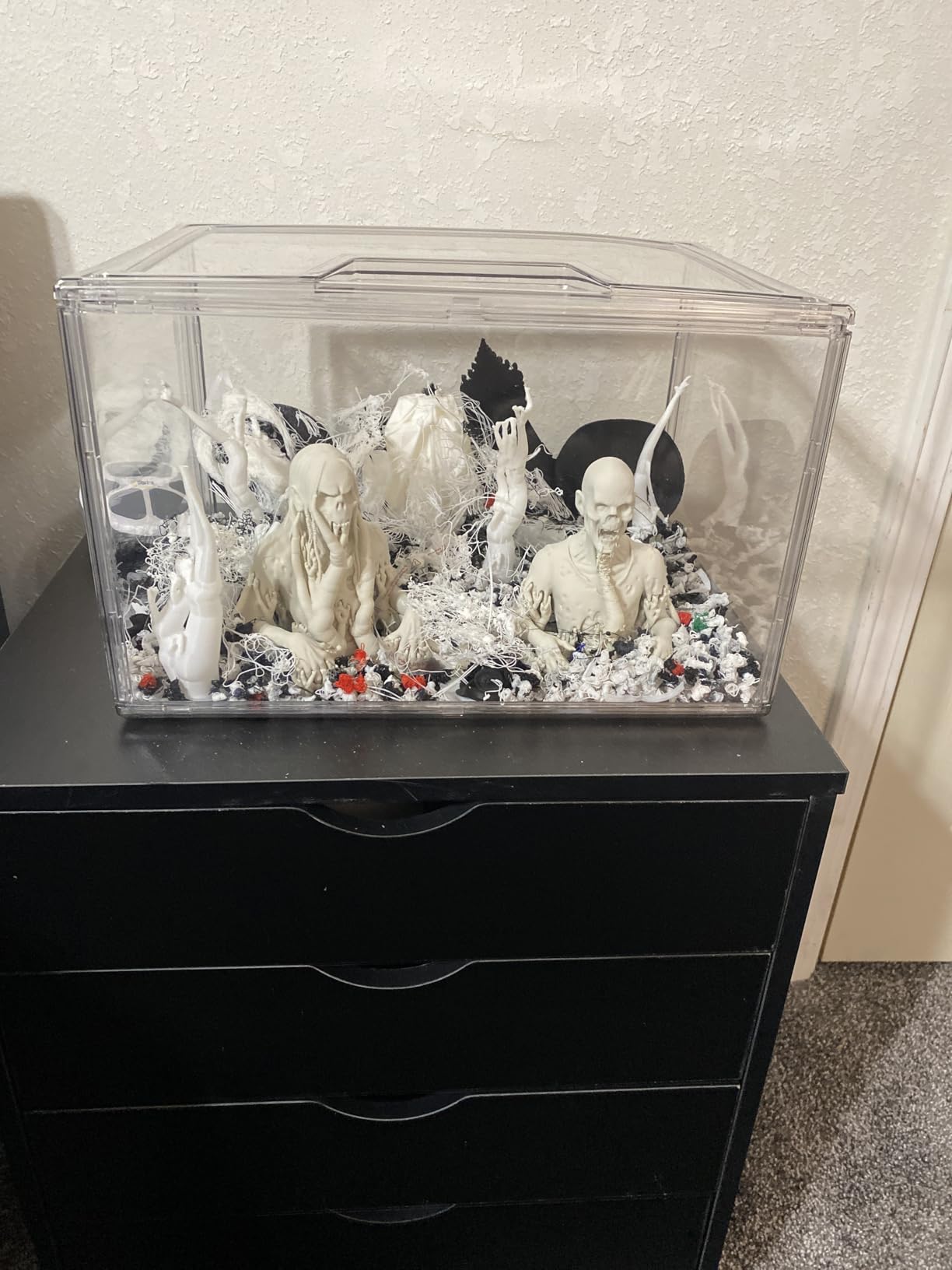Stackable Acrylic Display Case, Clear Storage Bins with Lid for Collectibles - Storage Organizer for HandBags, Hat, Collectibles and Lego customer photo 1