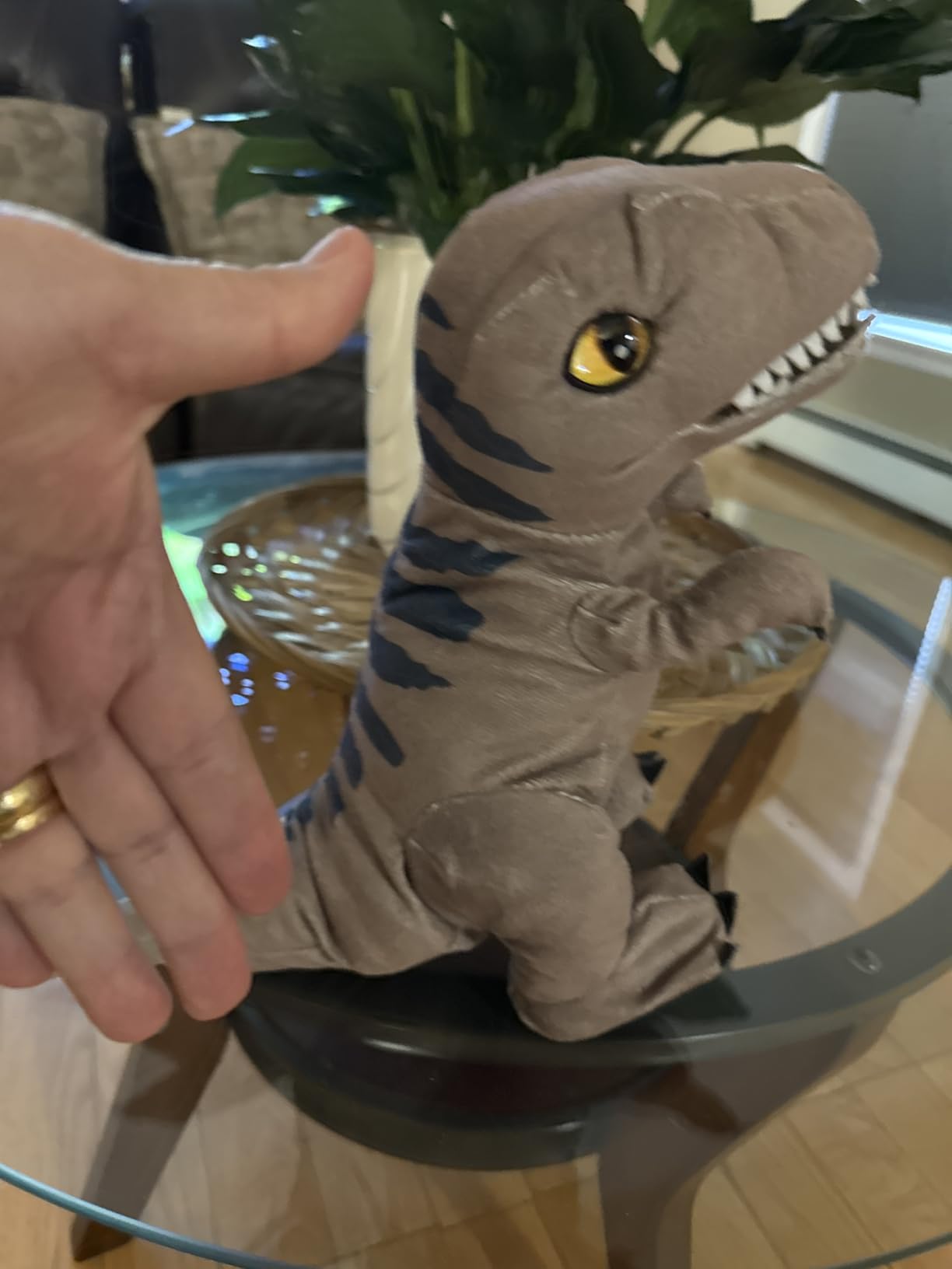 JURASSIC WORLD Rebirth Roaring T. rex Interactive Plush Dinosaur | 10.5 Inch, Boys and Girls, Ages 3 and Up customer photo 2