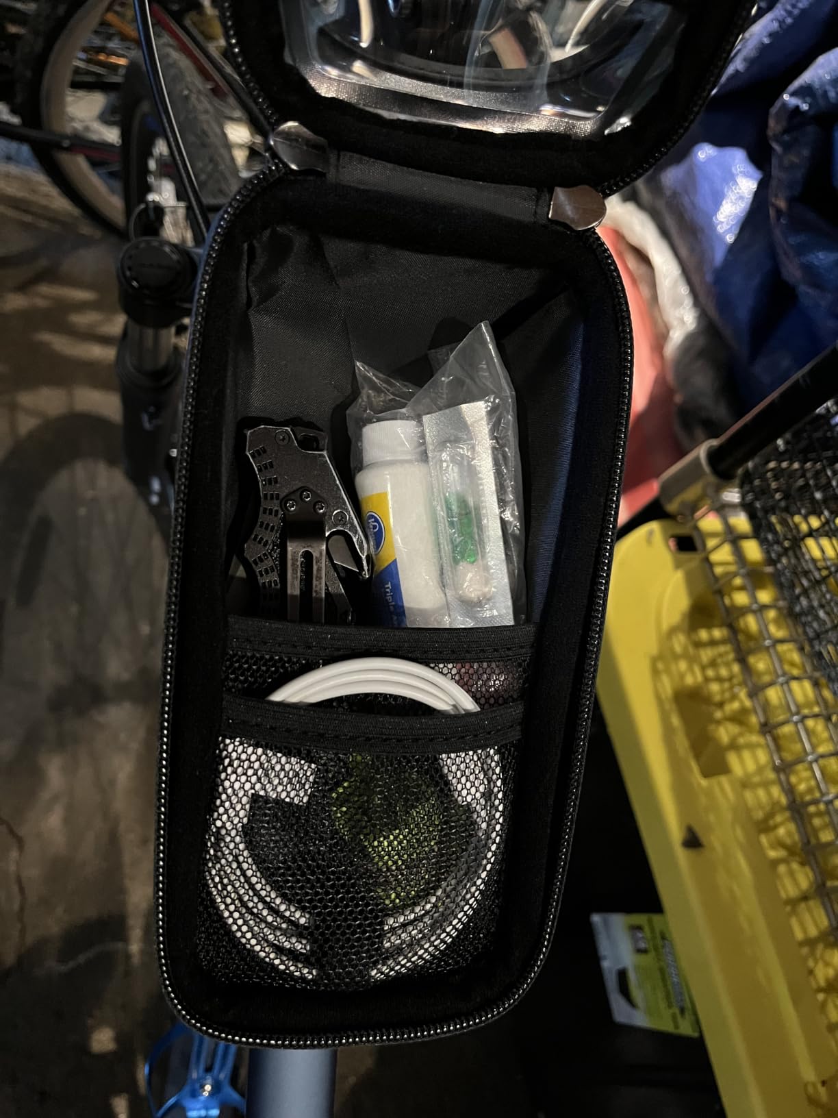 Lamicall Bike Frame Bag Waterproof - [1s Release] [2 in 1] Bike Phone Mount Holder, Bicycle Top Tube Bag, Cycling Pouch with Rain Cover, Bikes Accessories Gifts for Phones Under 7 customer photo 2
