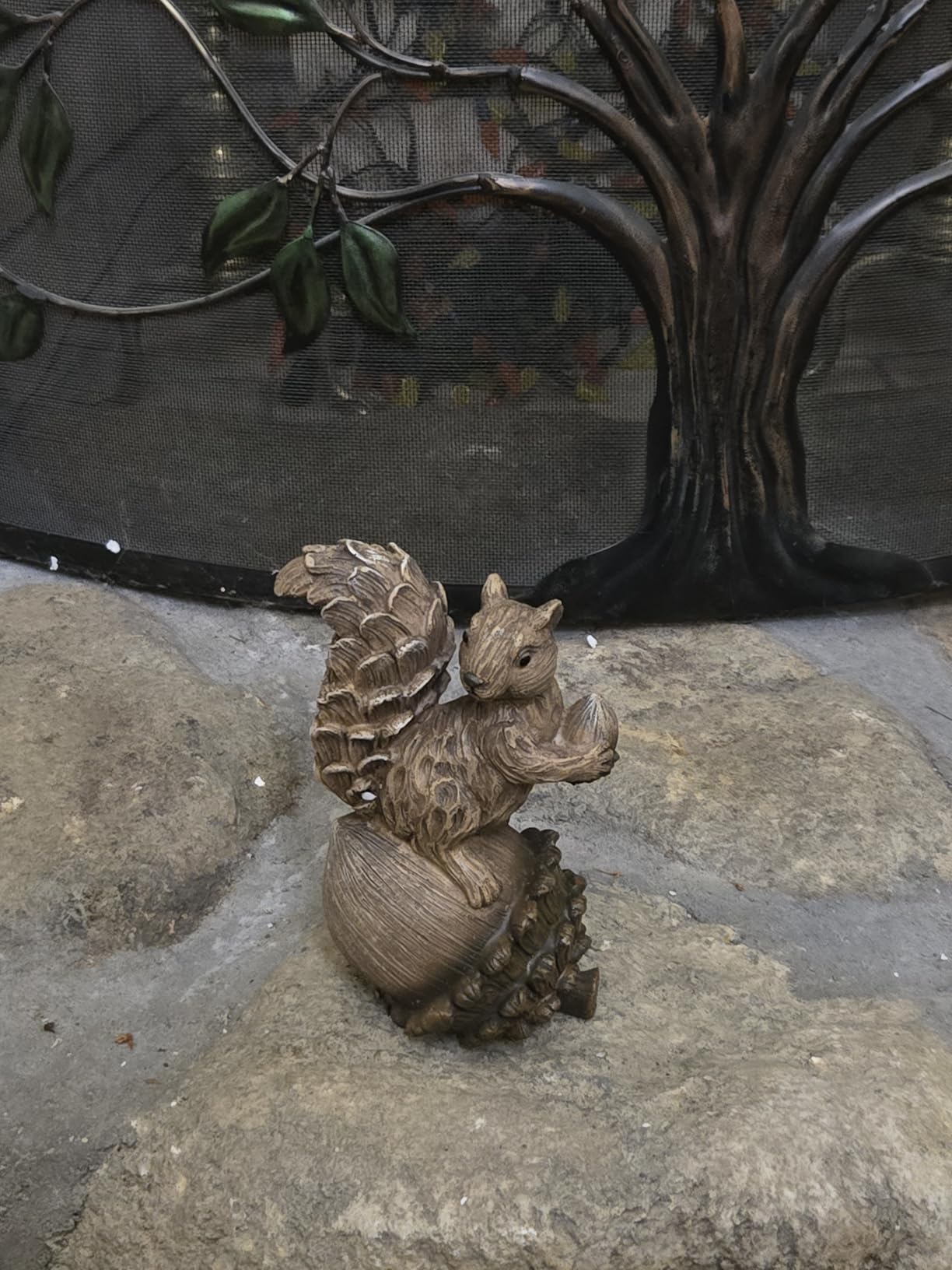 GoGnome Handcrafted Resin Squirrel Figurine on Pinecone - 8'' Woodland Animals Statue for Fall Winter Spring Summer Christmas Decor customer photo 1
