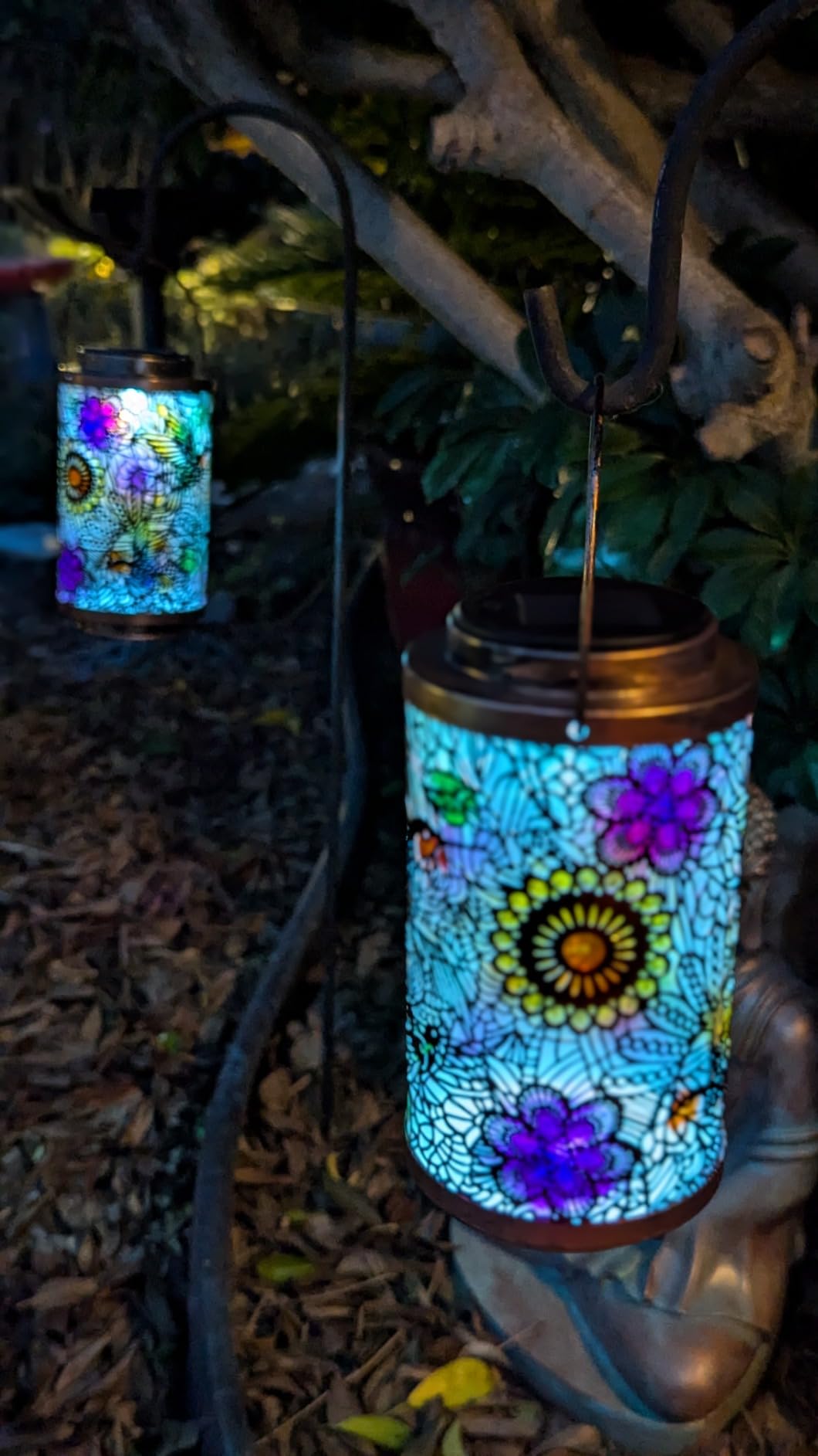 2Pack Solar Outdoor Lanterns Waterproof Multicolor Dragonfly Garden Gifts for Mom Women Backyard Lights Lanterns for Indoor, Outdoor, Outside, Mothers Day Gifts for Grandma Wife customer photo 1