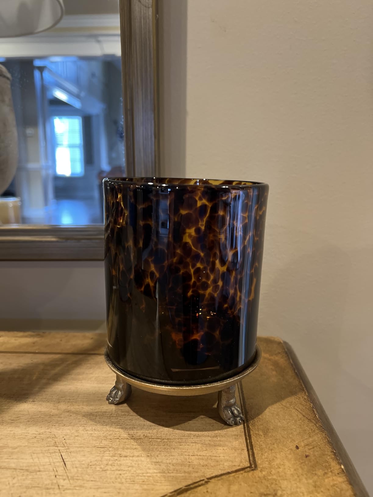 Tortoise Shell Glass Candle Holder - Votive and Tealight Candle Holder - Leopard Print - Cheetah Print - Animal Print - Tortoiseshell - Candle Jar - Wedding - Holiday Decor - Medium customer photo 1