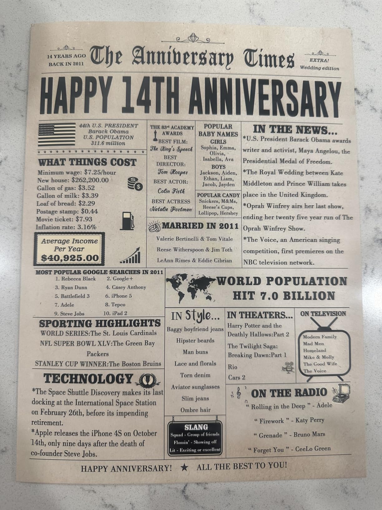 FANCYLUCKY Large 25th Anniversary Card for Husband Wife Couples customer photo 2