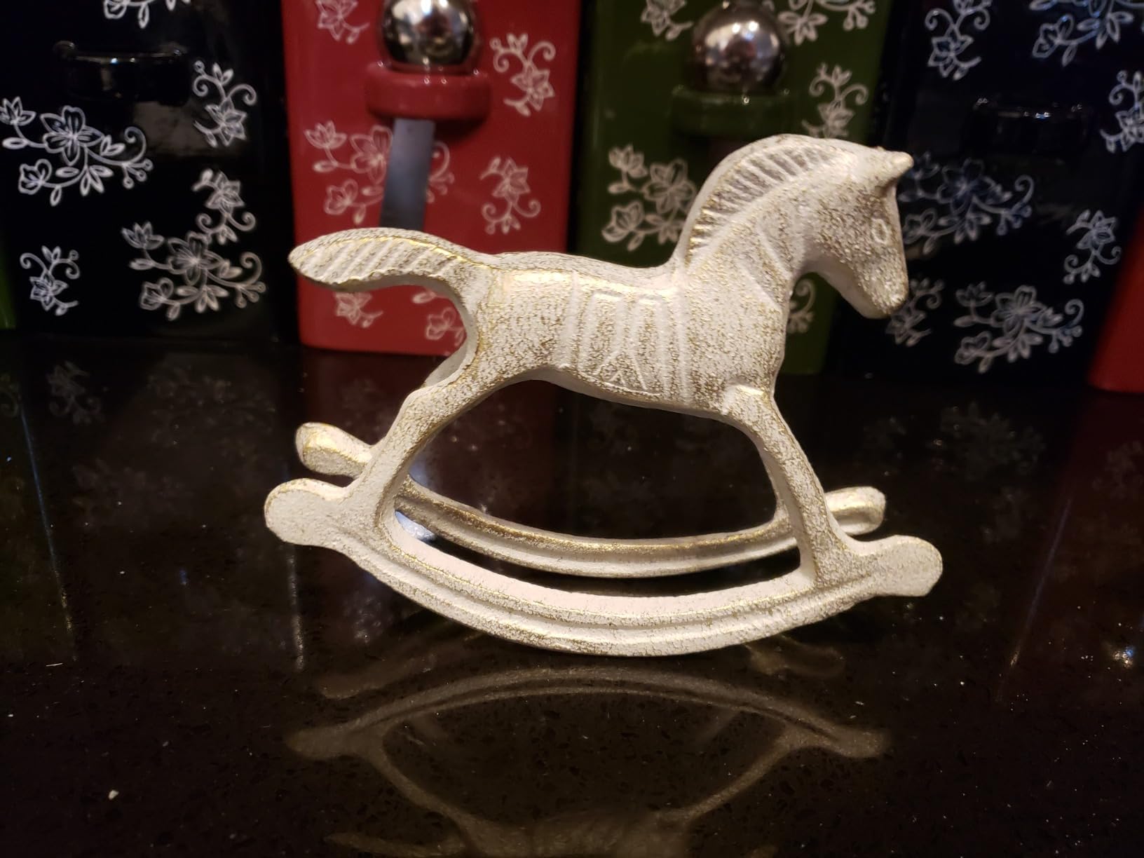 Sungmor Cast Iron Antelope Statue, Rustic White Vintage Home Decor | Outdoor Garden Lawn Animal Figurine, Indoor Bookshelf Tabletop Ornament customer photo 1