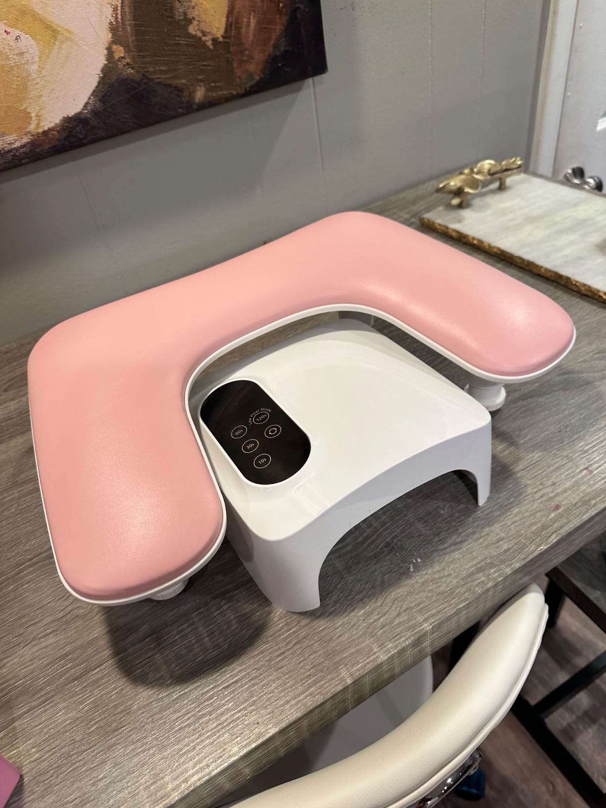 LIONVISON Arm Rest for Nails Tech: U-shaped Adjustable Nail Armrest | PU Leather Manicure Hand Stand Rest for Manicurists - Thick Non-Slip Pad Long-Lasting Pink customer photo 1