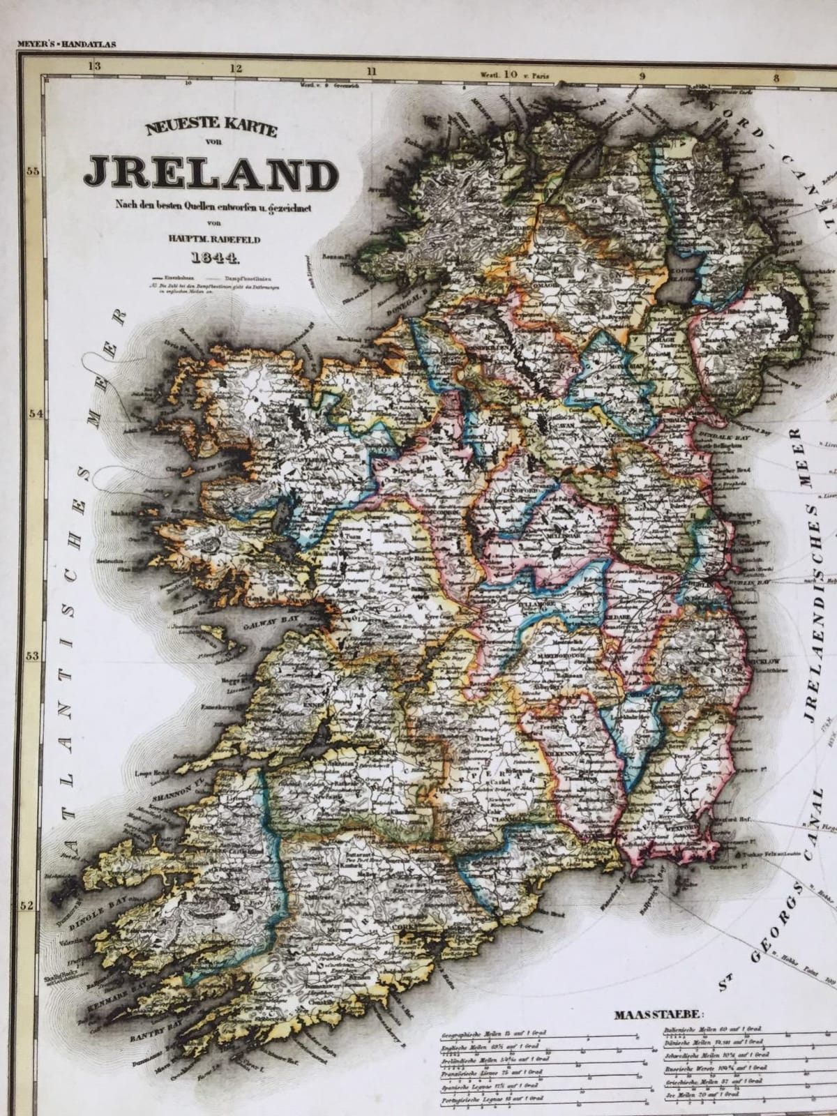 1844 Map of Ireland 18x24 Unframed Poster, Vintage Antique Cartography, Historical Maps of Irish Counties Decorative Wall Art, European Geography Decor, Irish Heritage for Genealogy & History Buffs customer photo 2