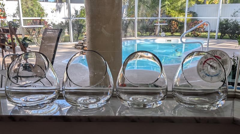 MyGift 5 Inch Premium Clear Glass Air Plant Terrarium, Tealight Candle Holder, Succulent Cactus Plant Vase, Set of 4 customer photo 1