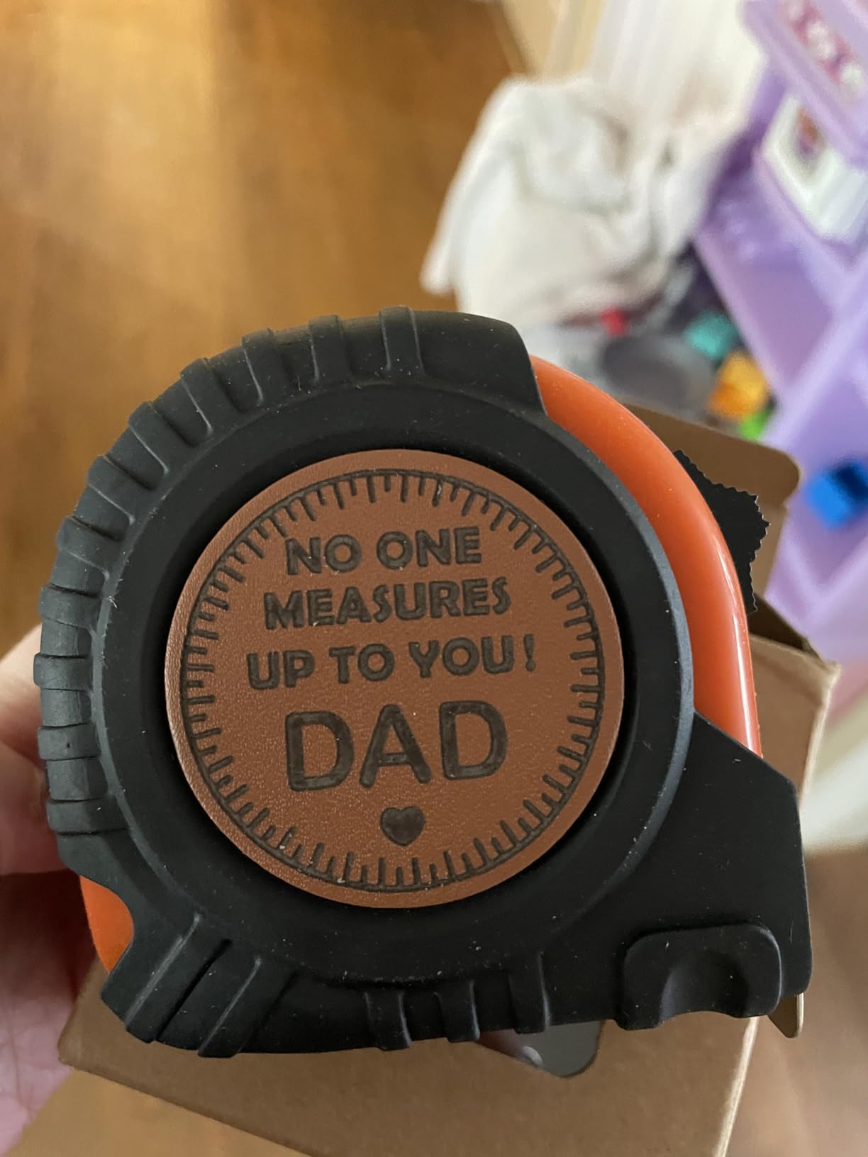 Step Dad Birthday Gifts Christmas Bonus Dad Gifts from Daughter Son, Useful Stuff Gift for Bonus Dad Stepdad Father in Law, Genuine Leather Engraved 25 FT Tape Measure Tools Step Dad Gift customer photo 2
