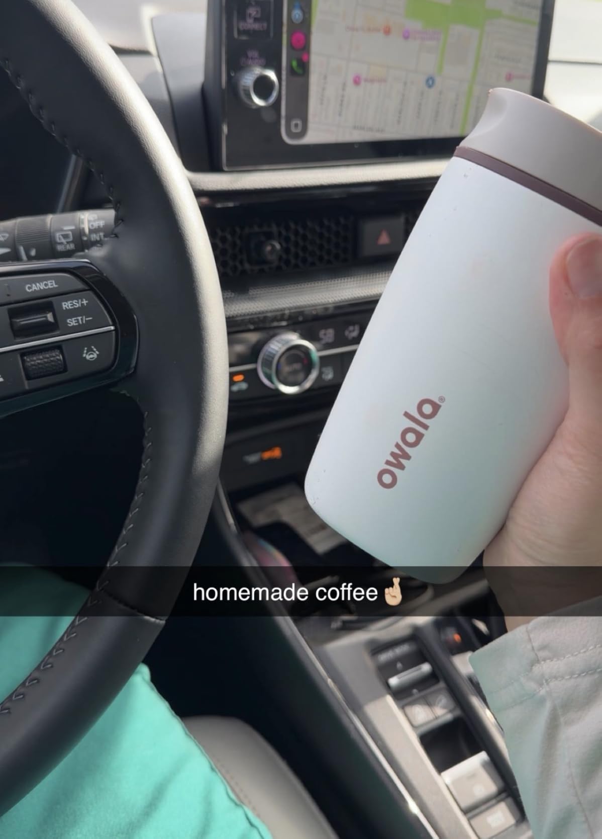 Owala SmoothSip Slider Insulated Stainless Steel Coffee Tumbler, Reusable Iced Coffee Cup, Hot Coffee Travel Mug, BPA Free 12 oz, Vanilla Bean customer photo 2