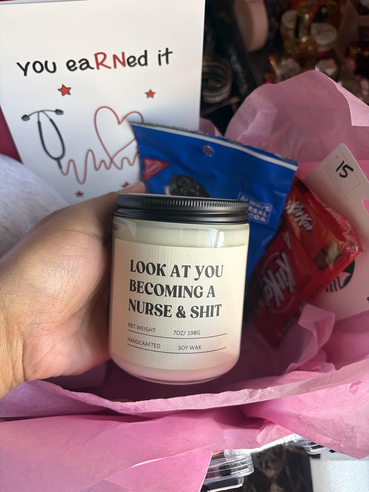 Craftique Nurse Gifts for Women Men- Funny Nurse Candle, Nursing School Appreciation/Graduation/Birthday/LPN RN Gifts for Nurses, Nursing Student Gift, Future/New Grad, Nurses Week/Day Gifts customer photo 1
