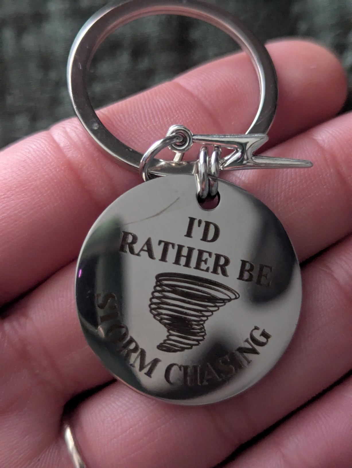 Heigebi I'd Rather Be Storm Chasing Keychain Tornado Hunter Gifts For Women Men Meteorologist Forecaster Inspirational Christmas Birthday Gift Chasing Jewelry customer photo 2