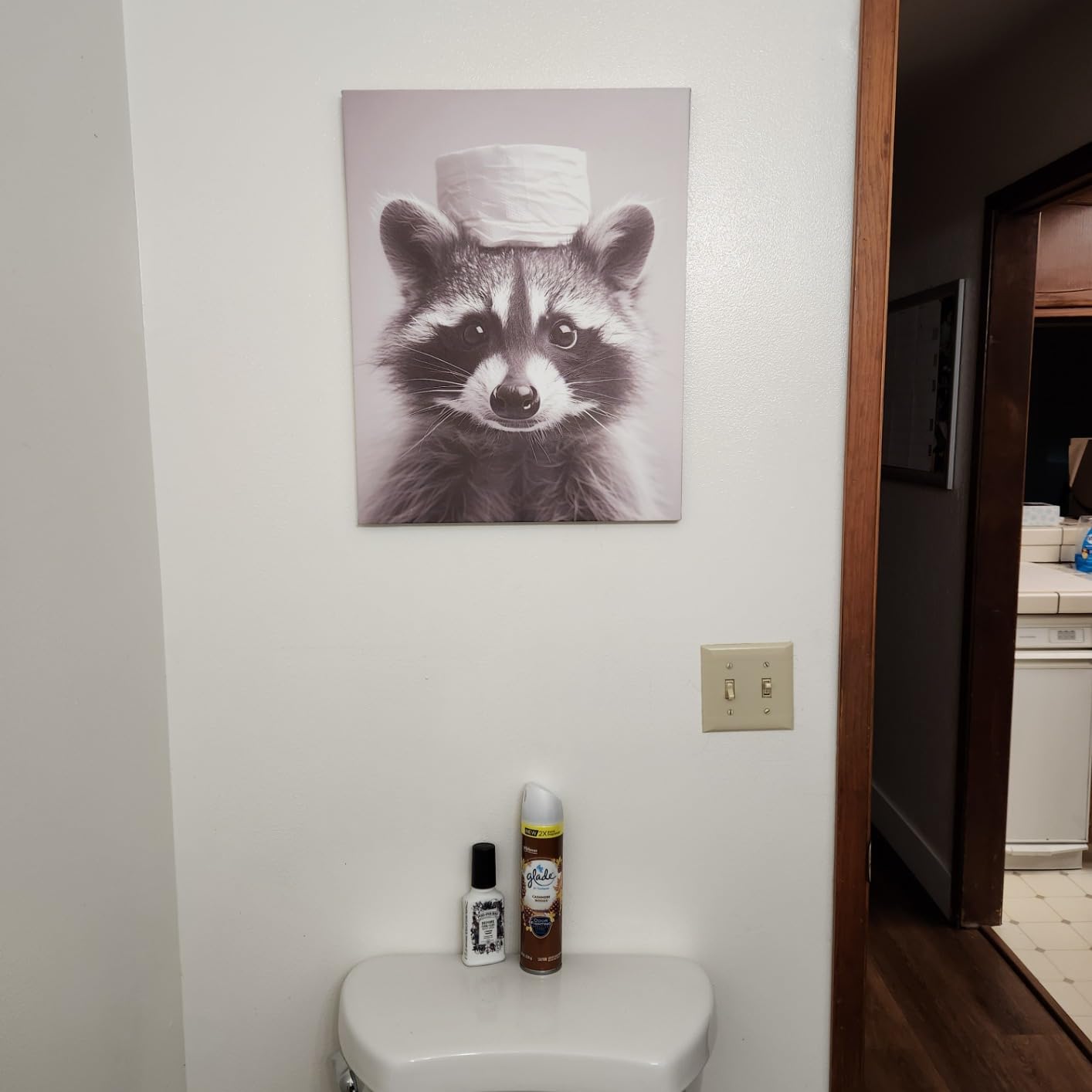Tiger Bathroom Wall Art Funny Animal Bathroom Canvas Wall Art Tiger on the Toilet Poster Black and White Animal Toilet Pictures for Bath Restroom Wall Framed 8X10 inch customer photo 1
