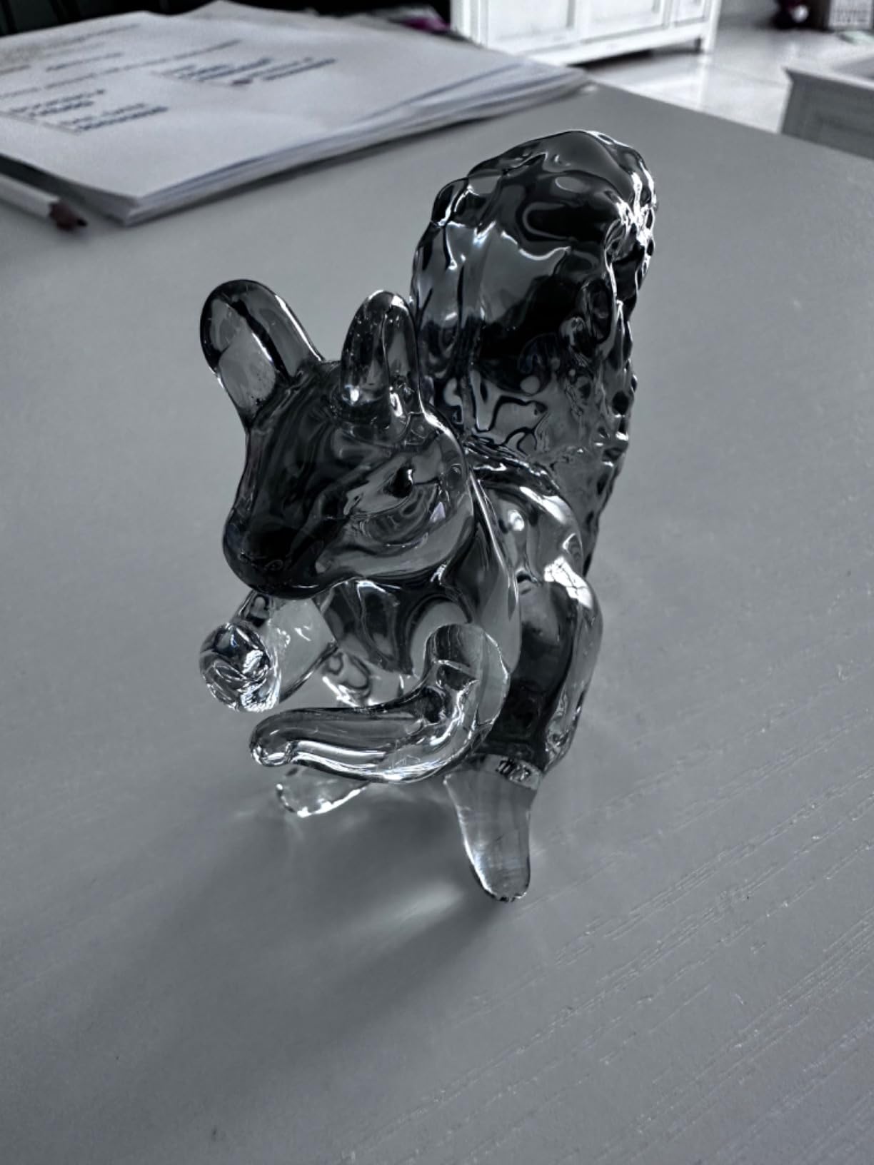 Crystal Glass Squirrel Figurine Gold Squirrel Decor Statue Cute Animal Ornament Handmade Sculpture for Home Decor customer photo 2