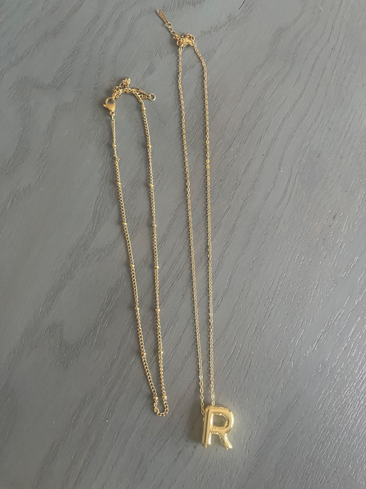 PANSHI Gold Initial Necklace Gift for Women Teen Girls Gifts Trendy Stuff Layered Bubble Letter Necklace customer photo 1