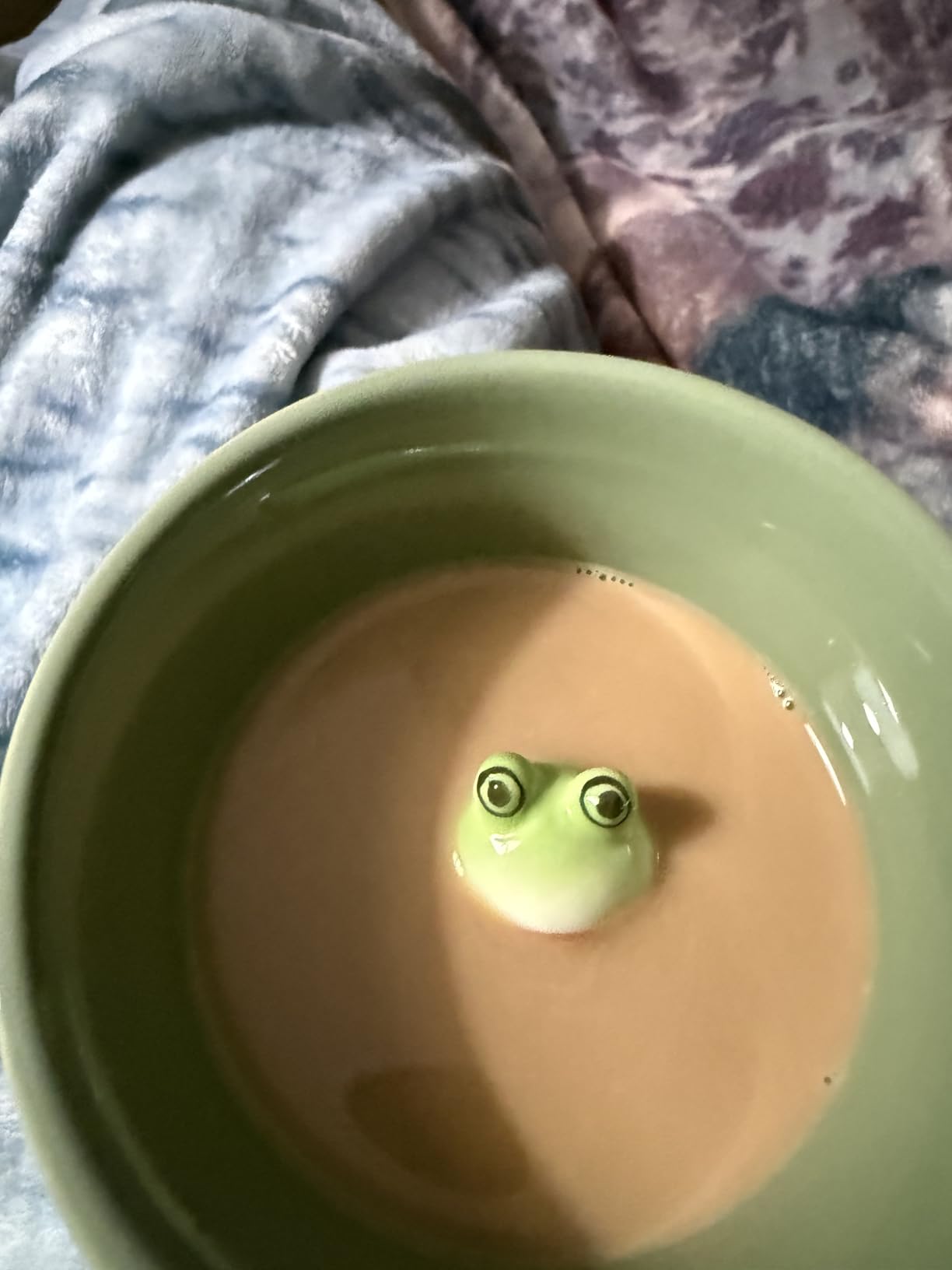 DIHOclub Frog Coffee Cup Hidden 3D Animal Inside Mug, Garden series Handmade Figurine Mugs 12OZ (Green) customer photo 1