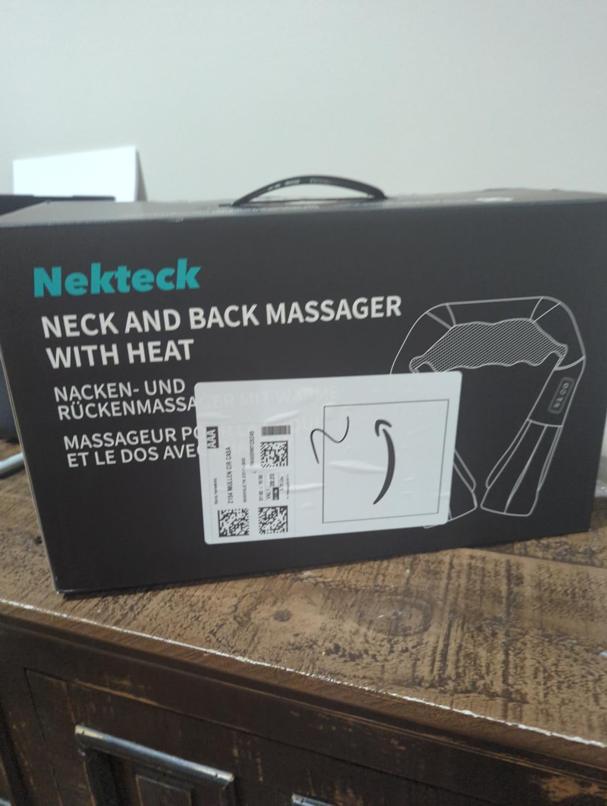 Nekteck Shiatsu Neck Massager with Heat for Pain Relief Deep Tissue, 2026 Upgraded 3D Back Shoulder Kneading Massage Pillow, Body Muscle Relaxation Tool Gifts for Him Her Mom Dad, Gray (NOT Cordless) customer photo 1