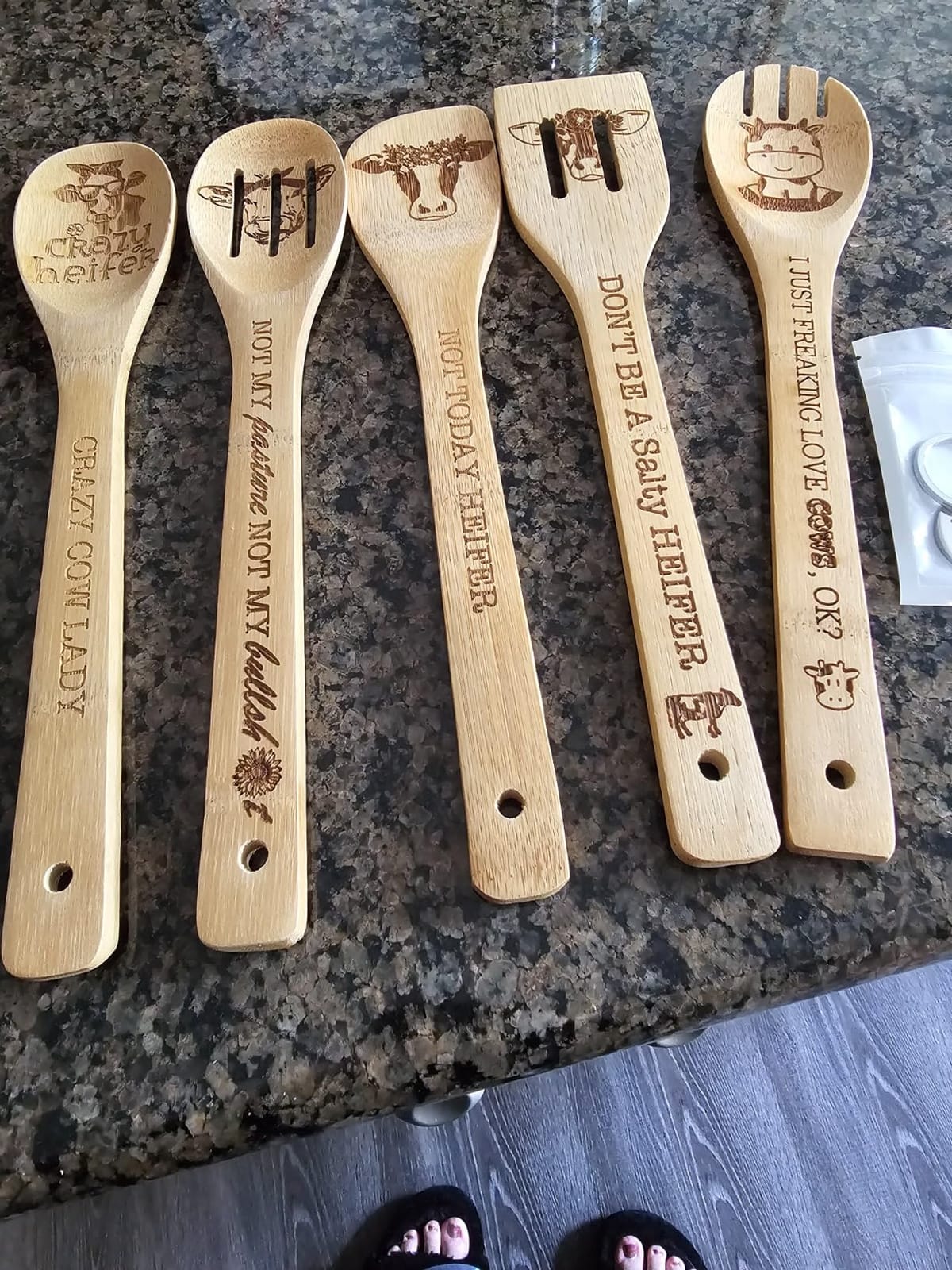Sea Turtle Gifts for Women 6PCS Unique Sea Turtle Print Bamboo Spoons Gifts Set with Keychain Sea Turtle Decor Kitchen Gifts for Mom Bestie Teacher customer photo 2