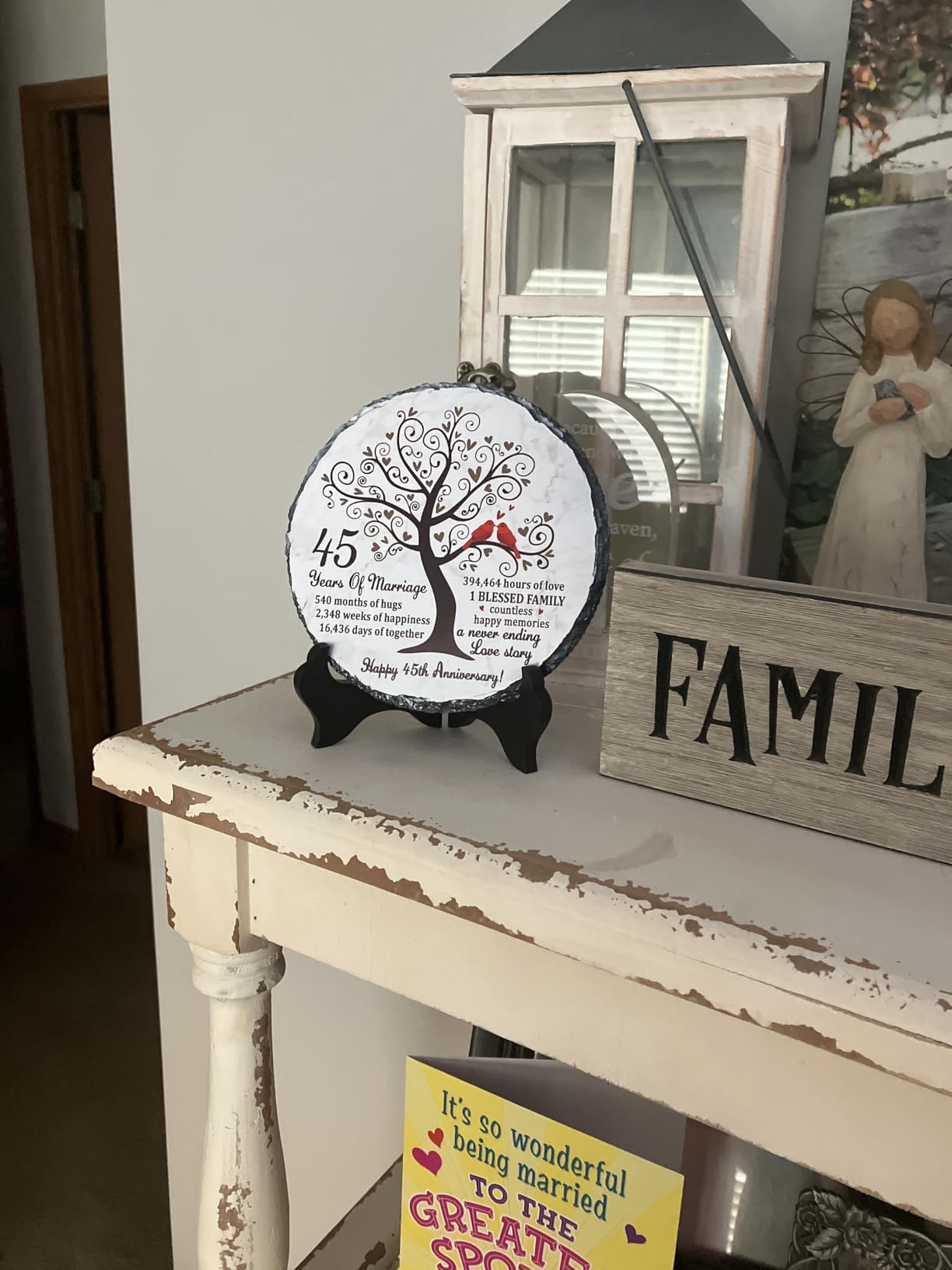 Emerald Couple Slate Plate- 55th Anniversary Wedding Gifts for Parents Couple - 55th Wedding Anniversary Unique Gift Ideas - 55 Years of Marriage Decoration, Keepsake, Plaque customer photo 1