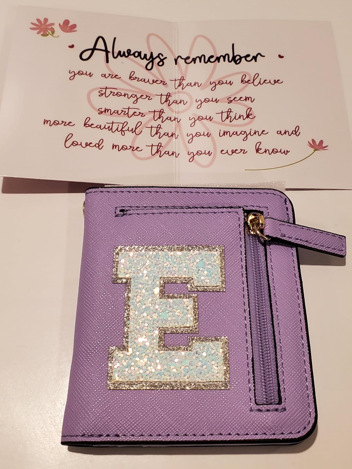 COSHAYSOO Teen Girl Gifts Trendy Stuff Initial Wallet RFID Bifold Tween Girls Personalized Preppy Things Chenille Letter customer photo 1
