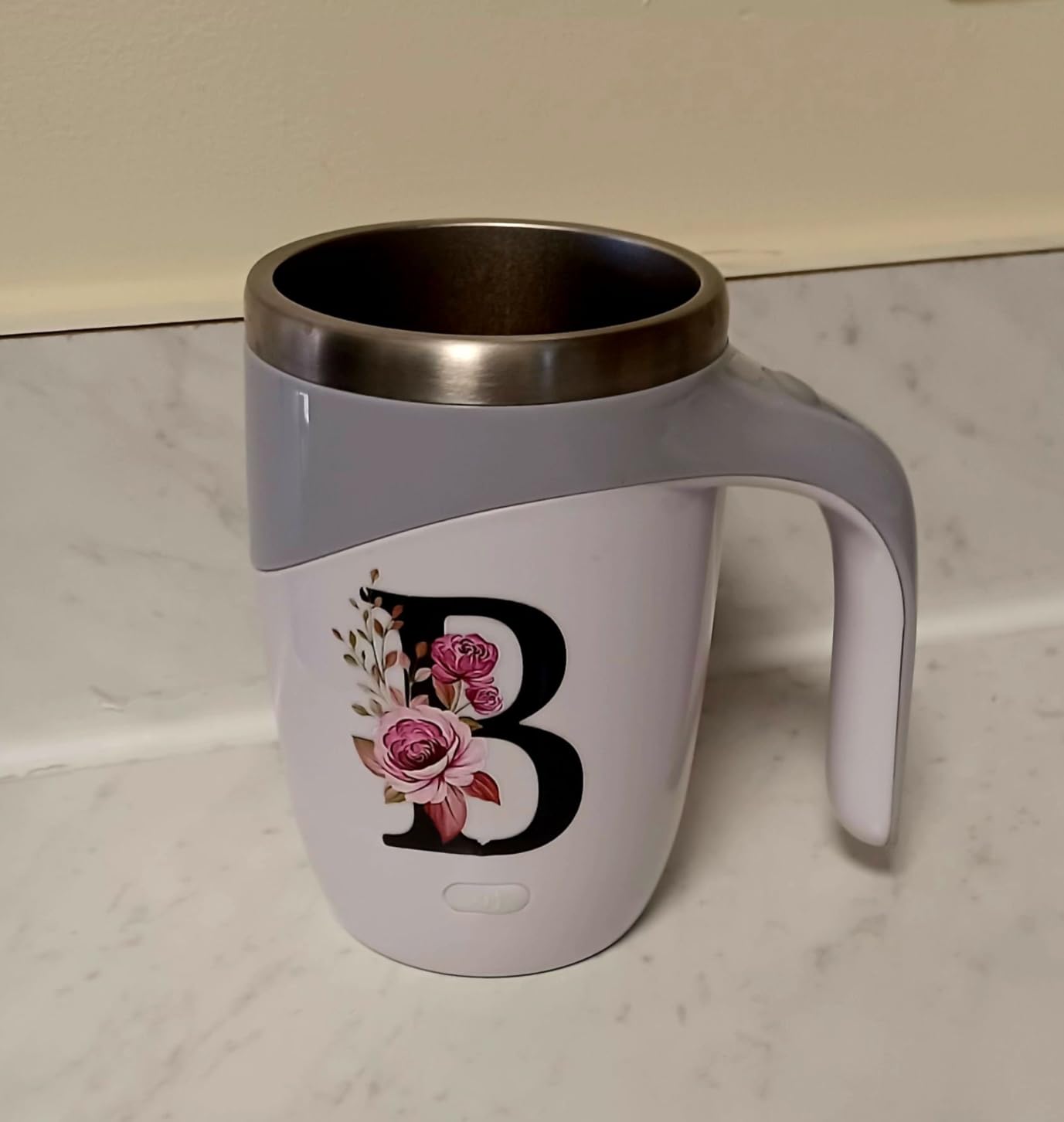 Initial Magnetic Stirring Coffee Mug Stainless Insulated Travel Cup Women Xmas Birthday Ideas Gift New Step Bonus Mom Daughter Son Law Unique Who Have Good Special Busy Useful Adult Custom Present customer photo 2