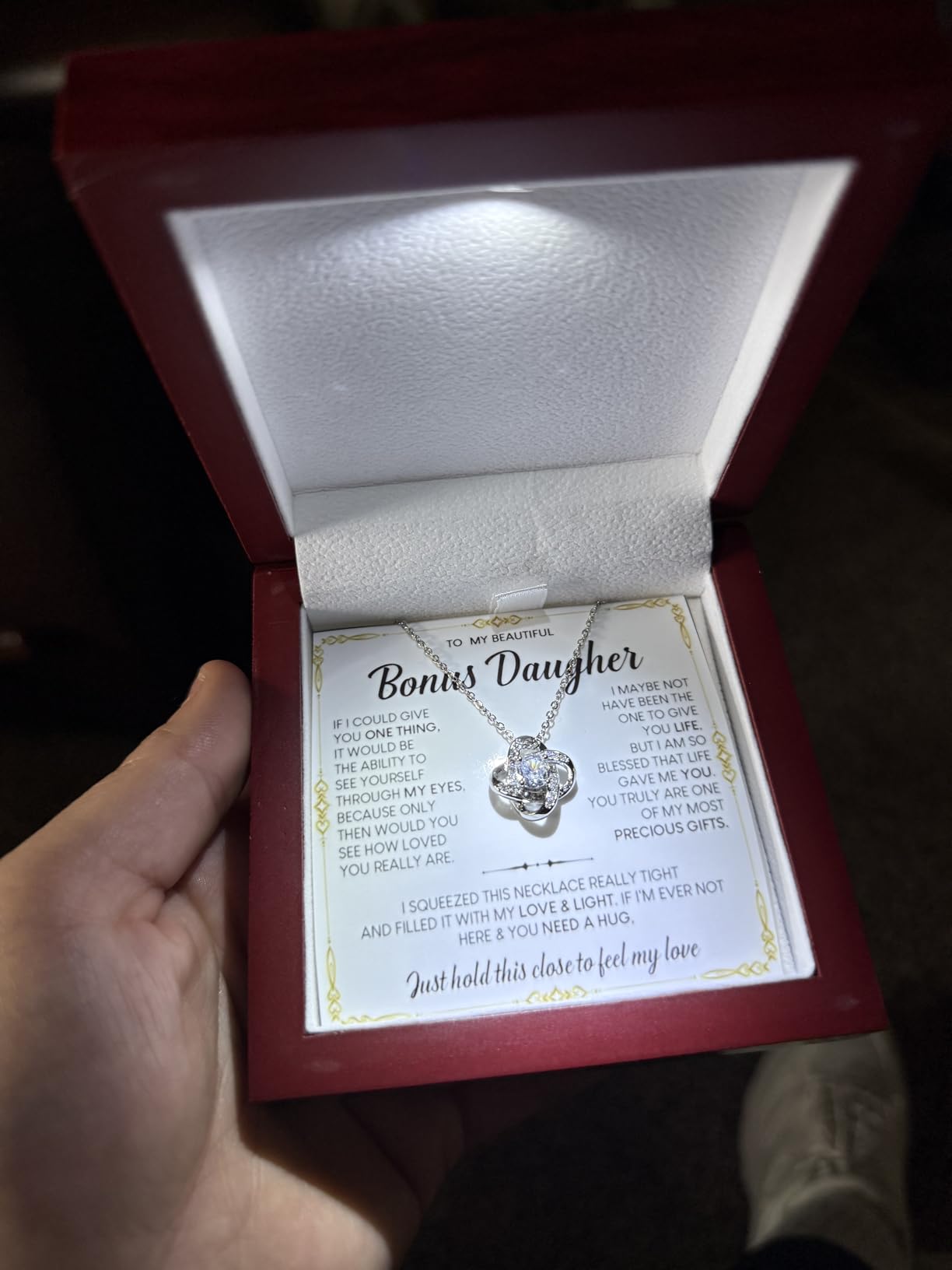 Bonus Daughter Gifts, Bonus Daughters Necklace From Stepdad, Step Daughter Gift From Stepmom, Christmas Gifts For Step Daughters, Stepdaughter Necklace From Stepmom, Gift For Stepdaughter customer photo 1