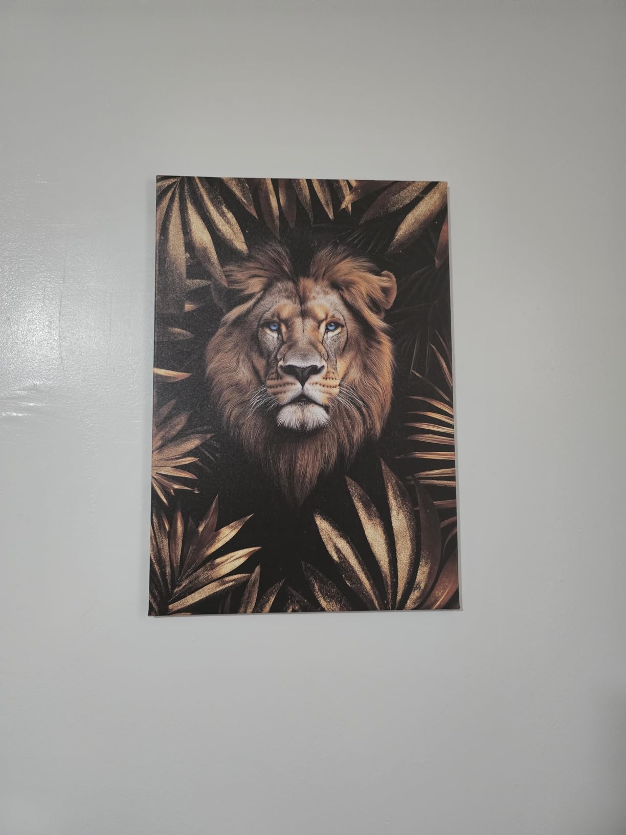Tiger Canvas Wall Art Gold Leaves Picture Black Poster African Theme Jungle Animal Painting Prints for Living Room Bathroom Bedroom Modern Home Office Decor Framed(Tiger-1,12.00x18.00 inch) customer photo 2