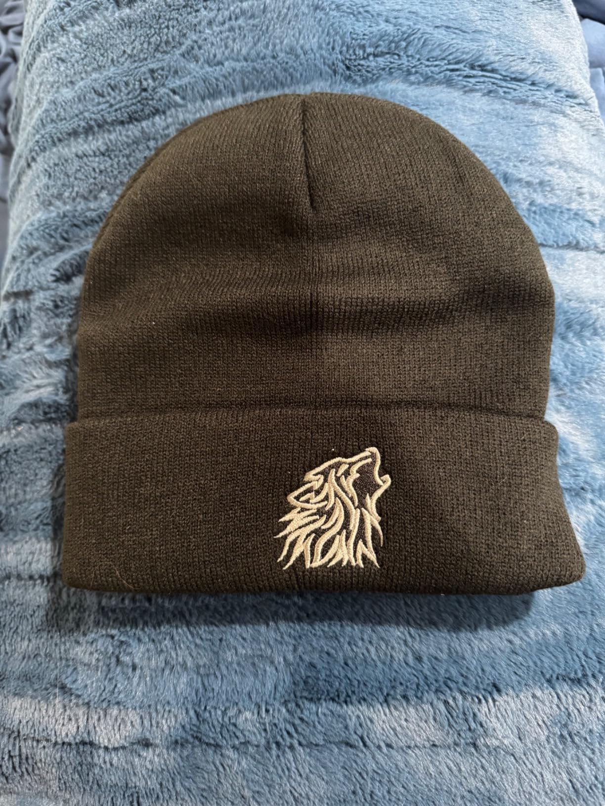 Wolf Beanie Hat Gifts for Men Women - Cool Embroidery Themed Gifts for Wolf Lovers customer photo 1